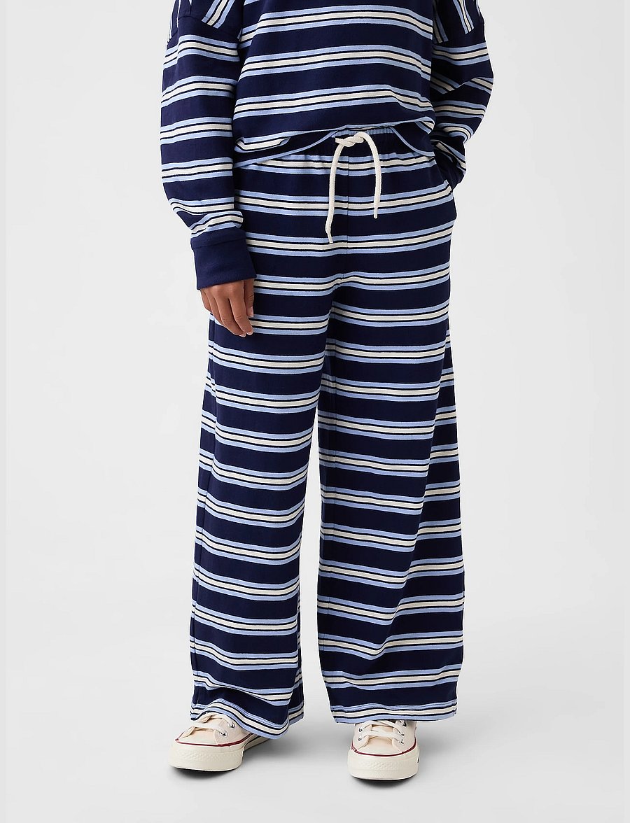 GAP - Kids Heavyweight Wide-Leg Pants from the GAP collection - jogginghosen - navy stripe - 2