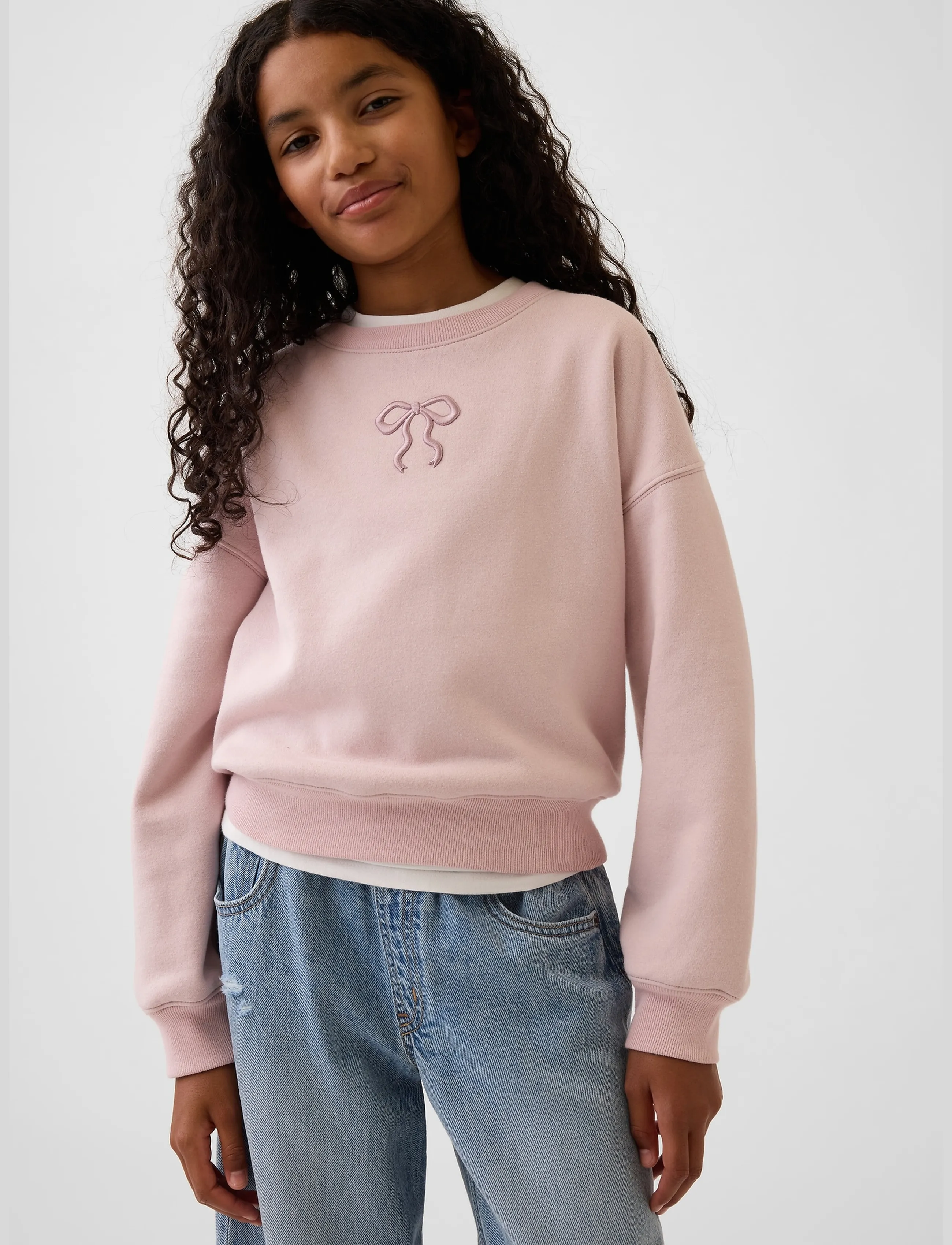 GAP Kids Vintagesoft Wedge Sweatshirt From The Gap Collection, 104/110, Pink, Sweatshirts & Hættetrøjer > Sweatshirts, Børn