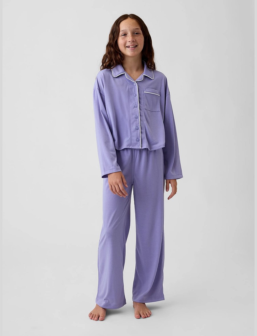 GAP - Kids Recycled PJ Set from the GAP collection - purple heart 696 - 0