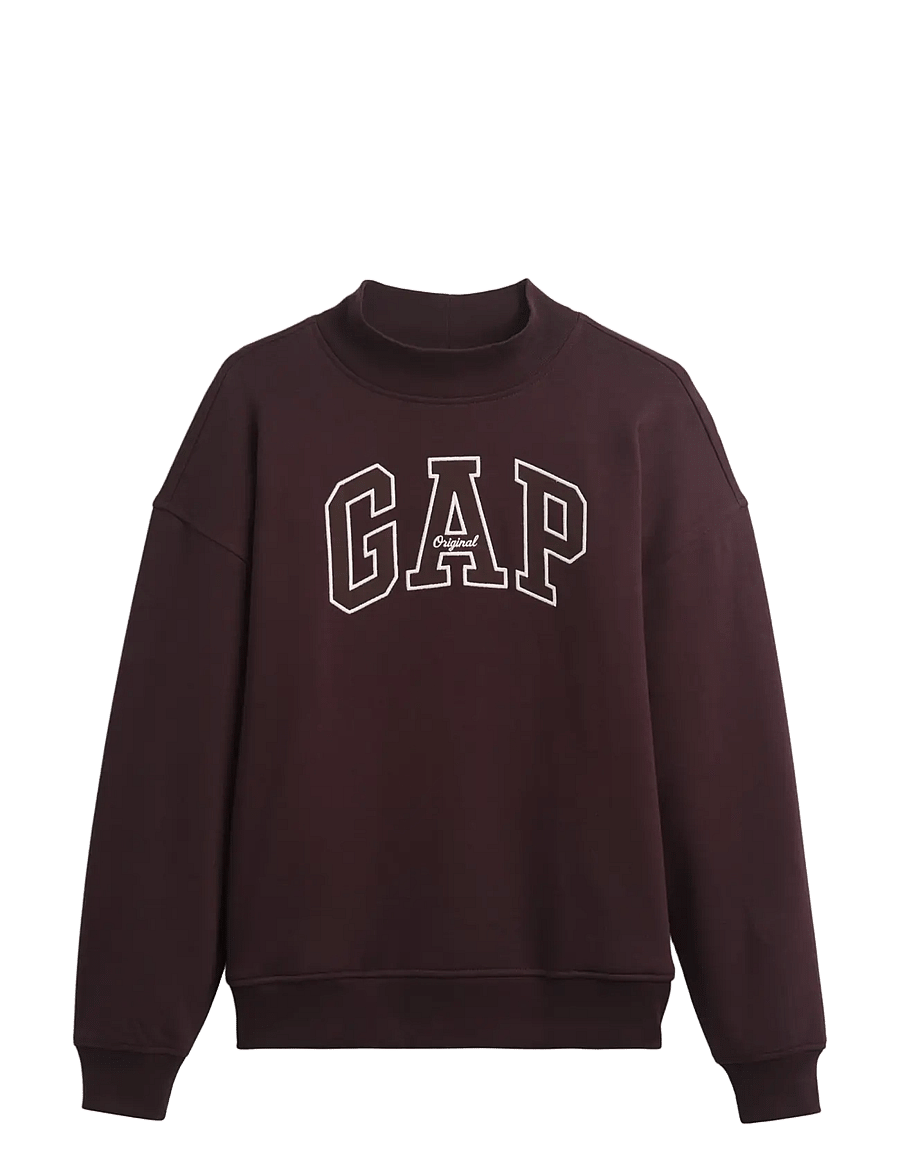 GAP - VintageSoft Oversized Mockneck Logo Sweatshirt - hverdags stil - brown 6 - 1
