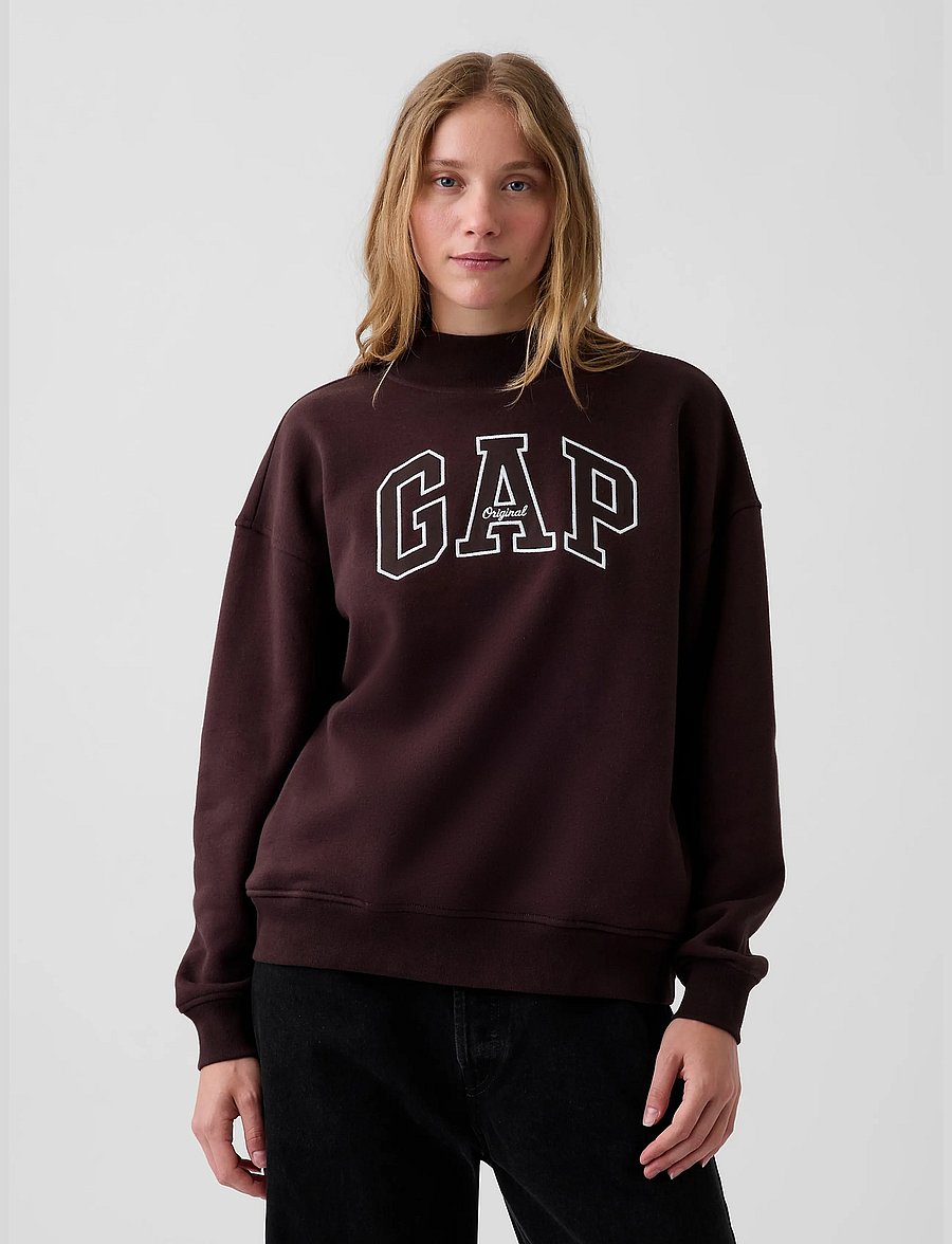 GAP - VintageSoft Oversized Mockneck Logo Sweatshirt - hverdags stil - brown 6 - 0