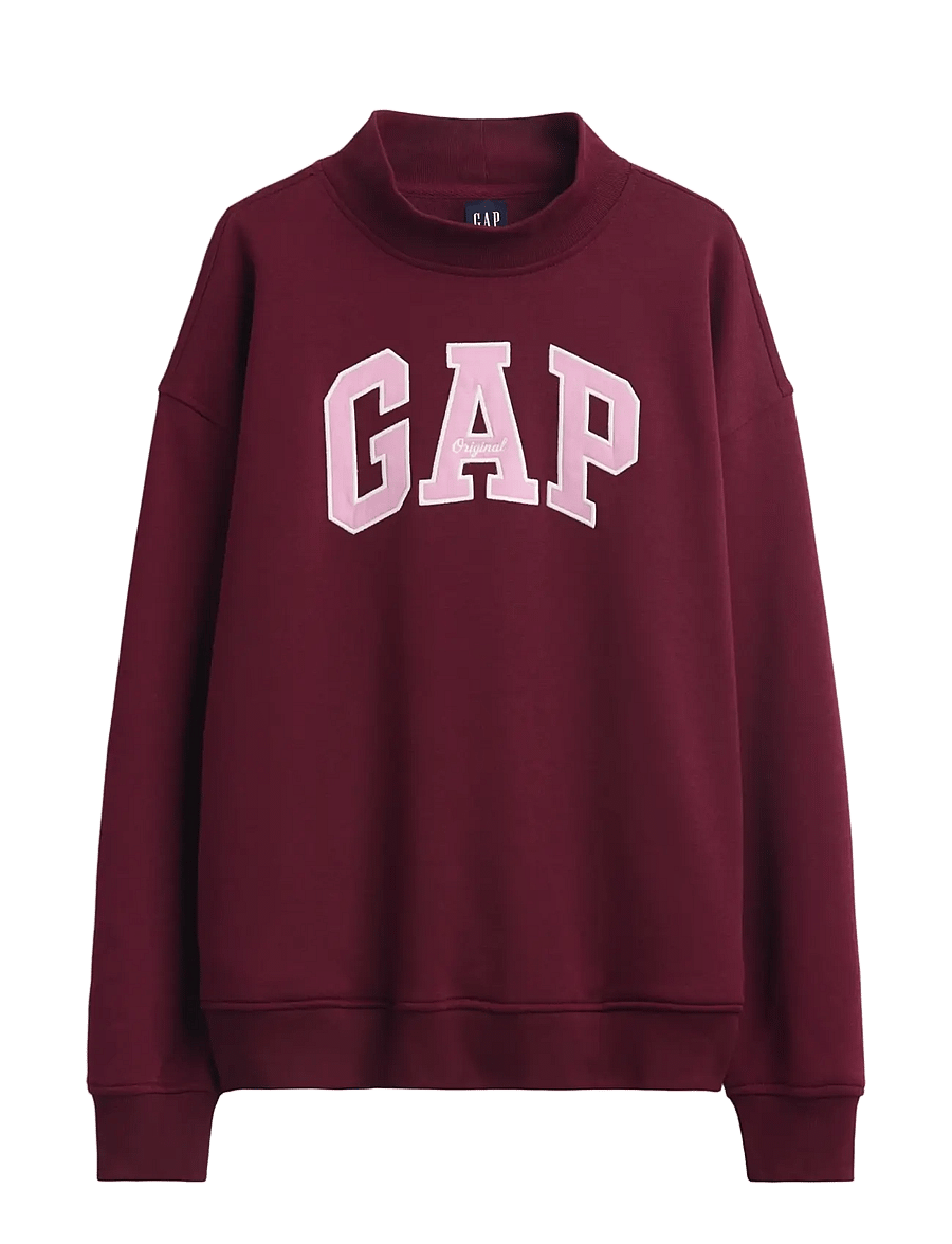 GAP - VintageSoft Oversized Mockneck Logo Sweatshirt - igapäevane stiil - burgundy 185 - 1