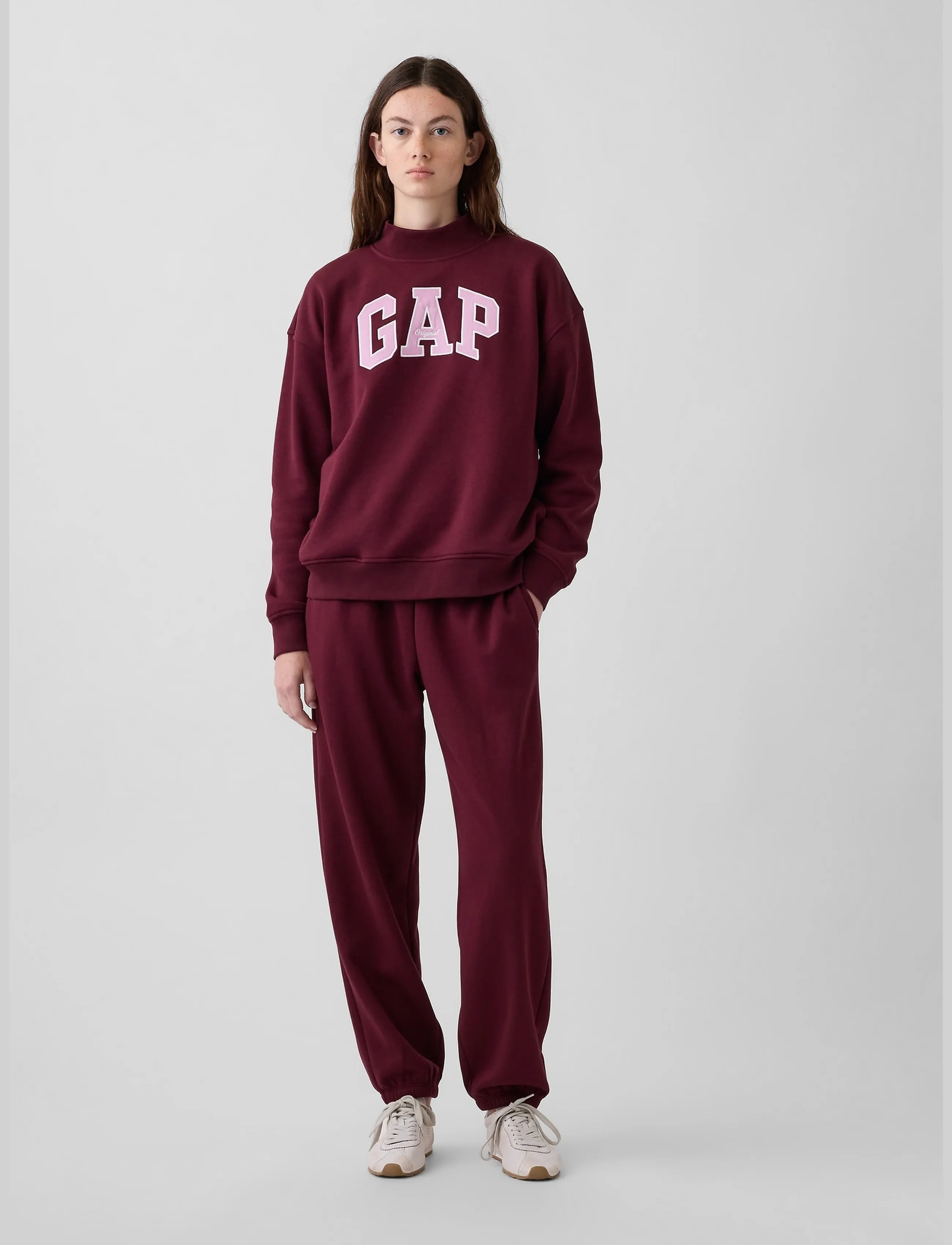 GAP - VintageSoft Oversized Mockneck Logo Sweatshirt - igapäevane stiil - burgundy 185 - 4