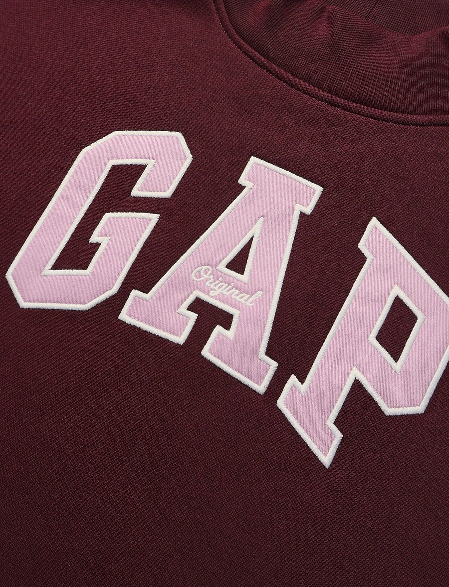 GAP - VintageSoft Oversized Mockneck Logo Sweatshirt - igapäevane stiil - burgundy 185 - 5