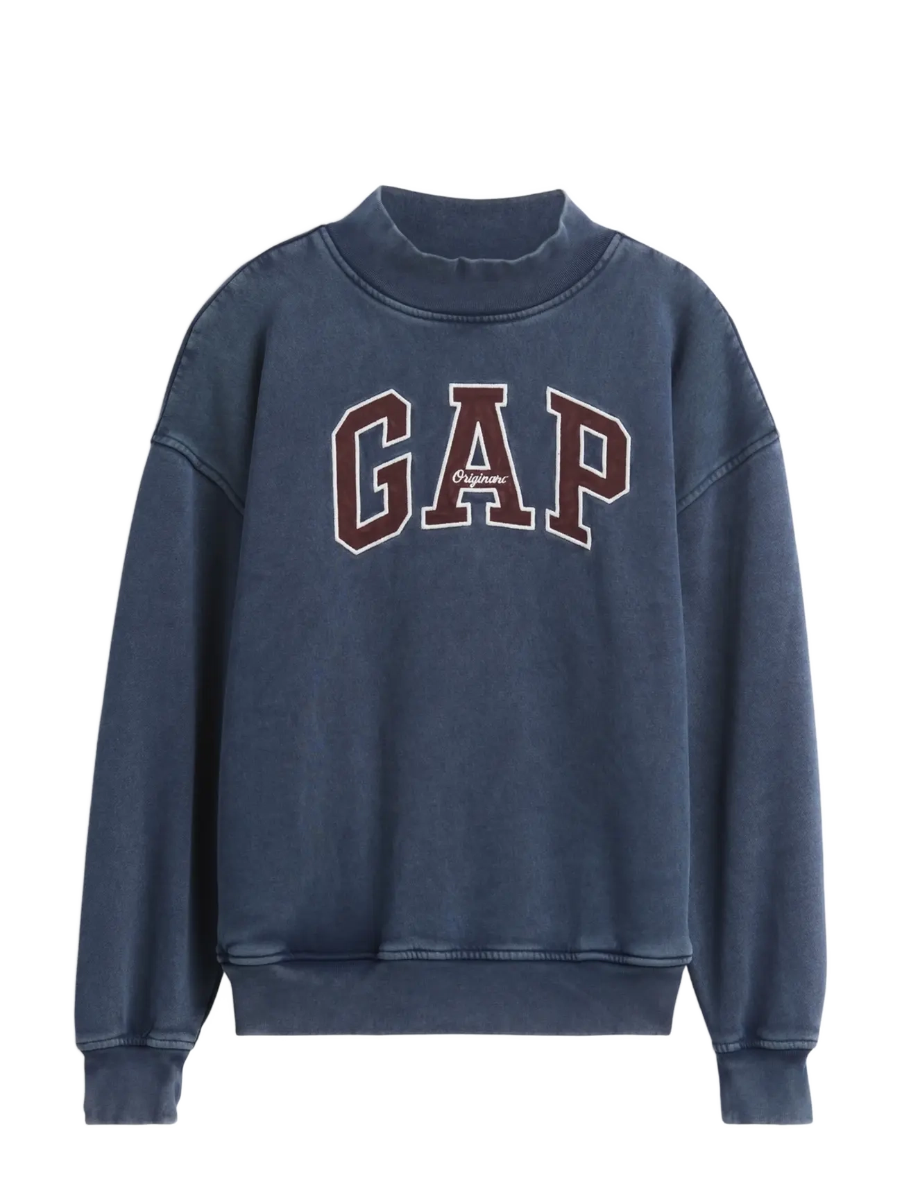 GAP Vintagesoft Oversized Mockneck Logo Sweatshirt, S/M, Navy, Sweatshirts & Hættetrøjer > Sweatshirts, Dame
