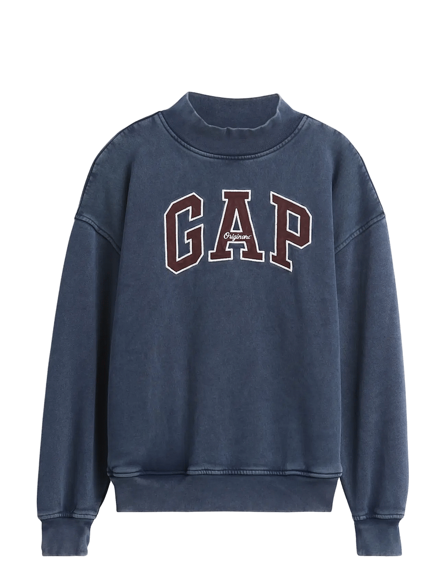 GAP - VintageSoft Oversized Mockneck Logo Sweatshirt - navy081 - 0