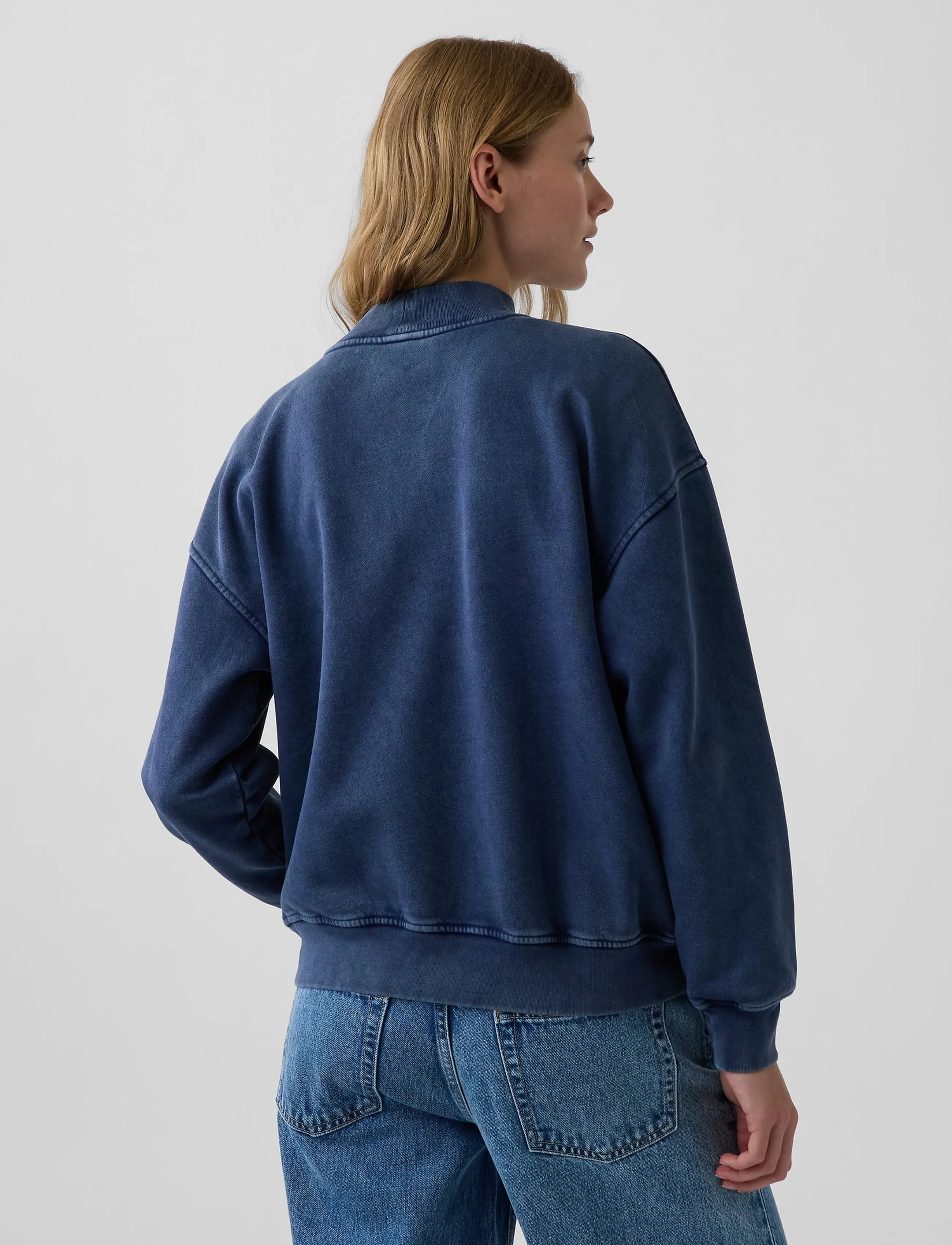 GAP - VintageSoft Oversized Mockneck Logo Sweatshirt - sügisene kokkuhoid - navy081 - 3