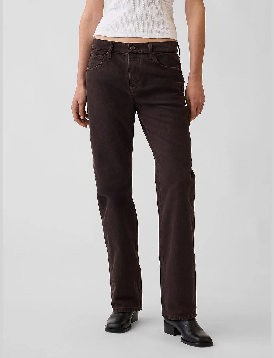 GAP - Mid Rise Straight Taper Jeans - terra brown v2 - 2