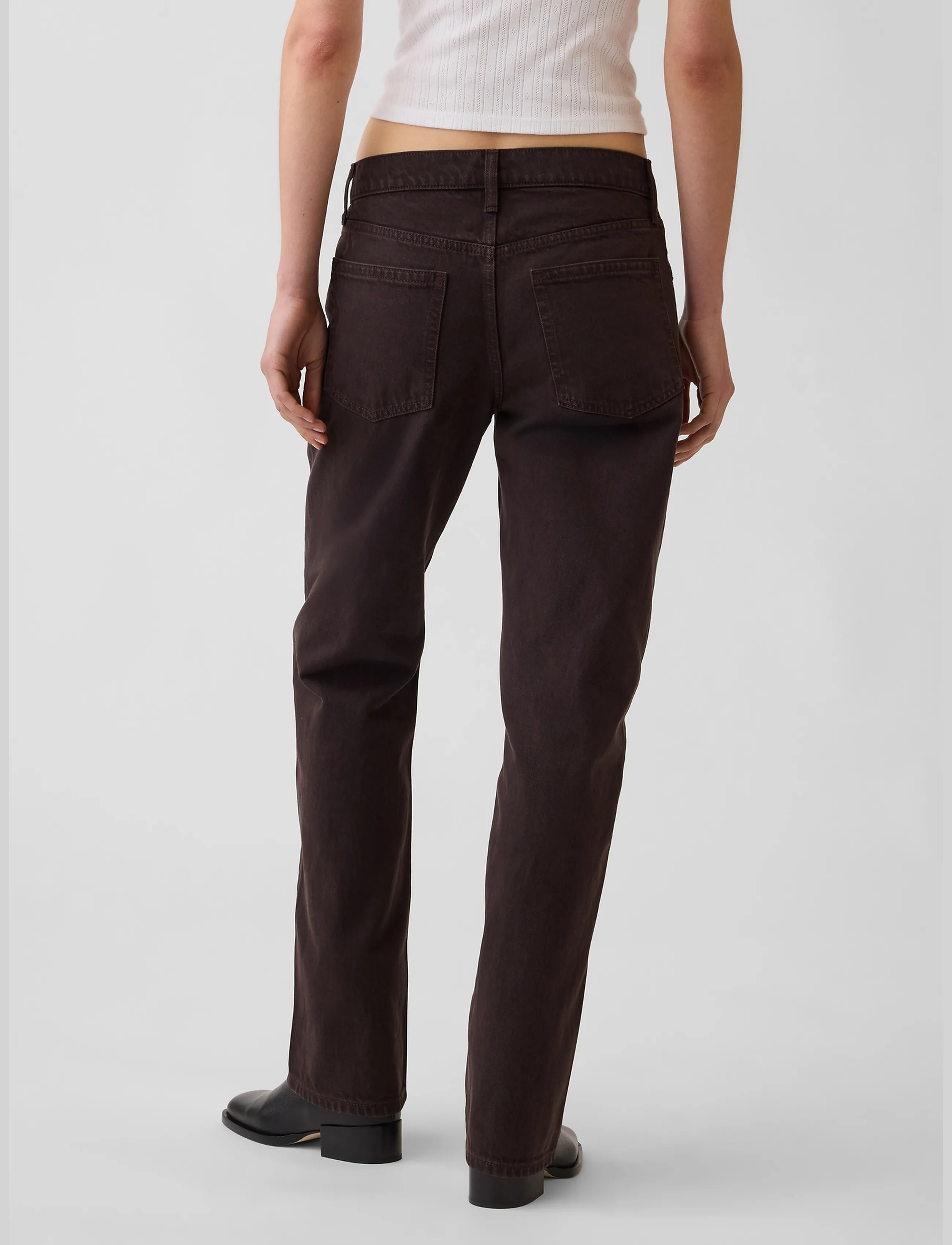 GAP - Mid Rise Straight Taper Jeans - terra brown v2 - 4