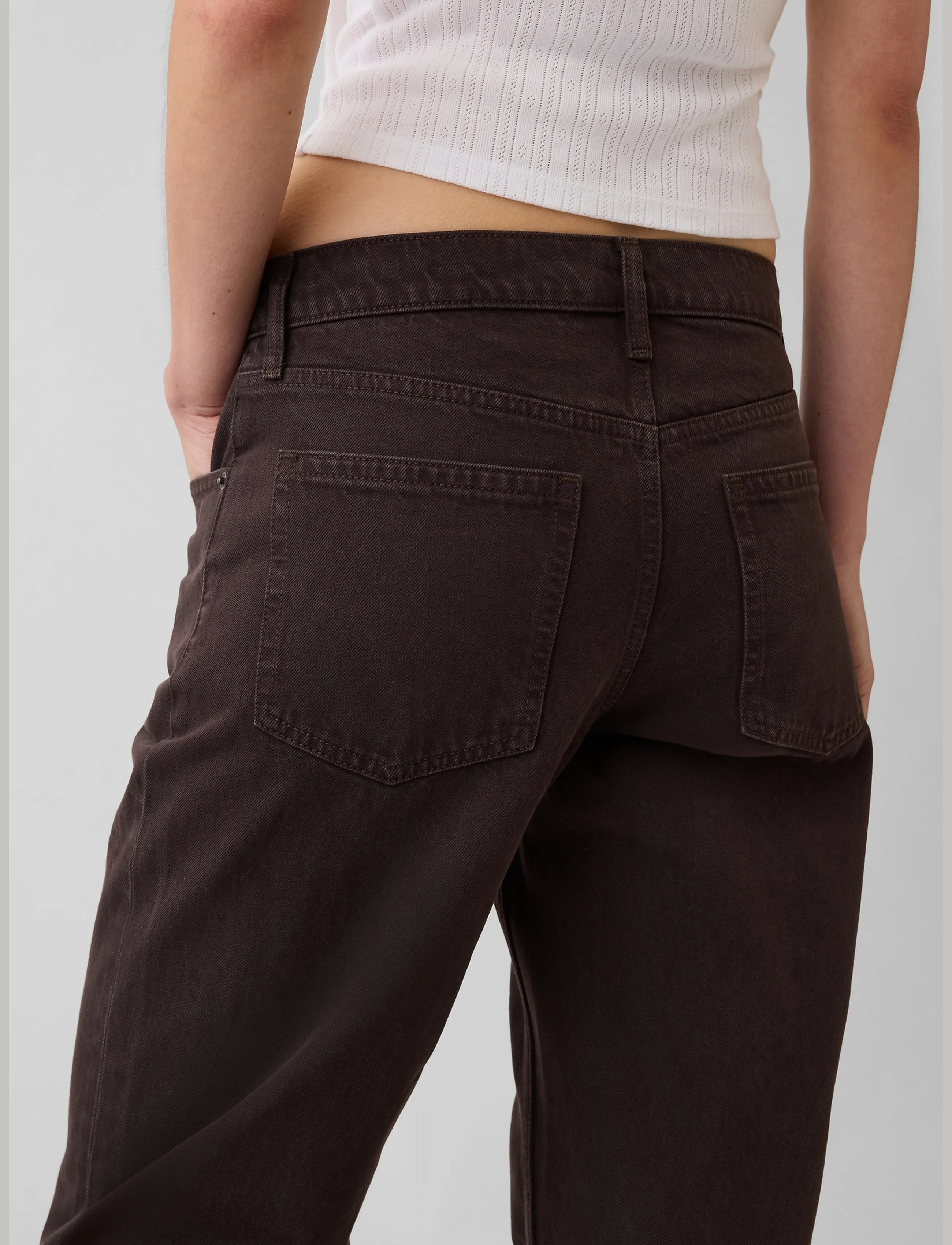 GAP - Mid Rise Straight Taper Jeans - terra brown v2 - 5