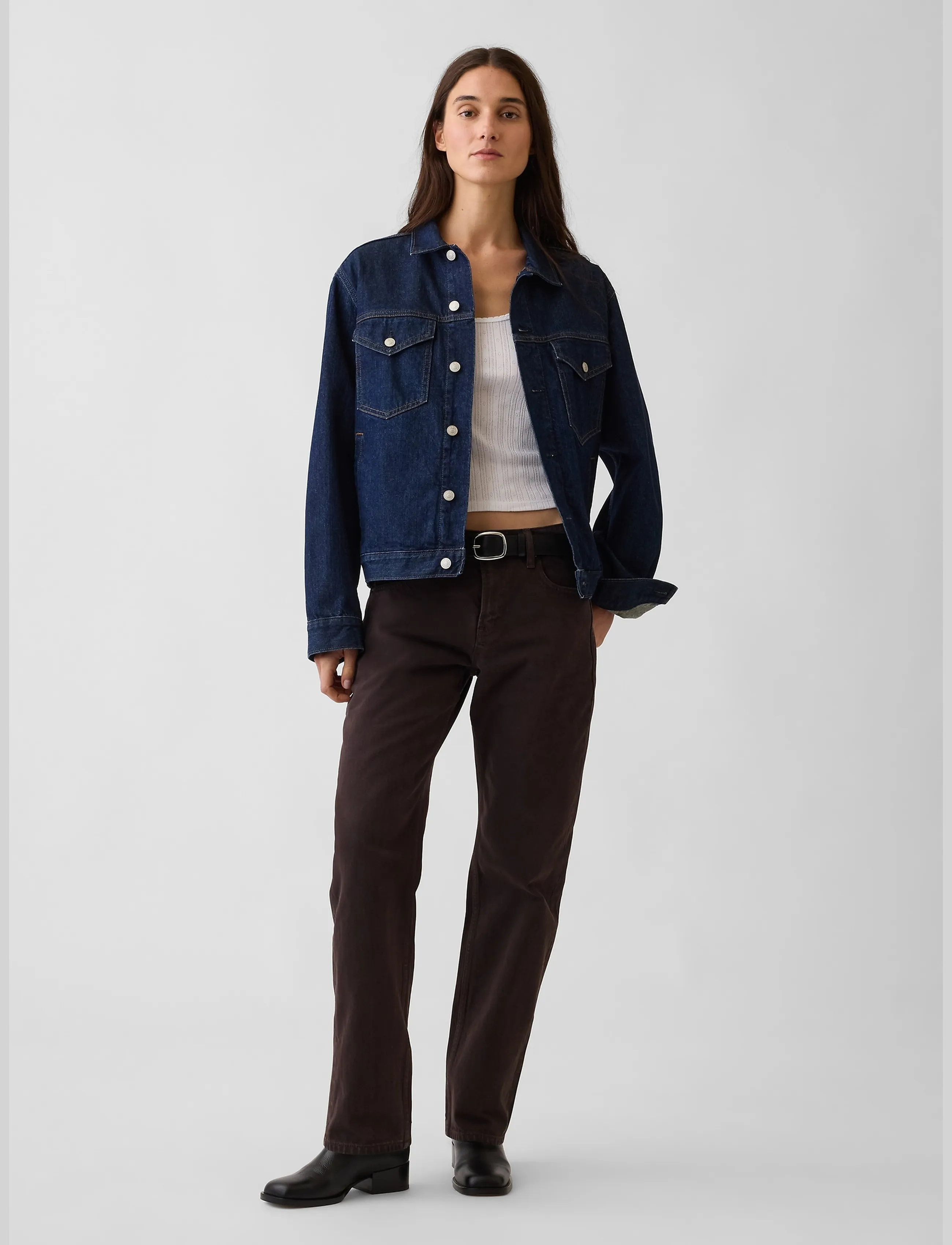 GAP Mid Rise Straight Taper Jeans dam – bild 6
