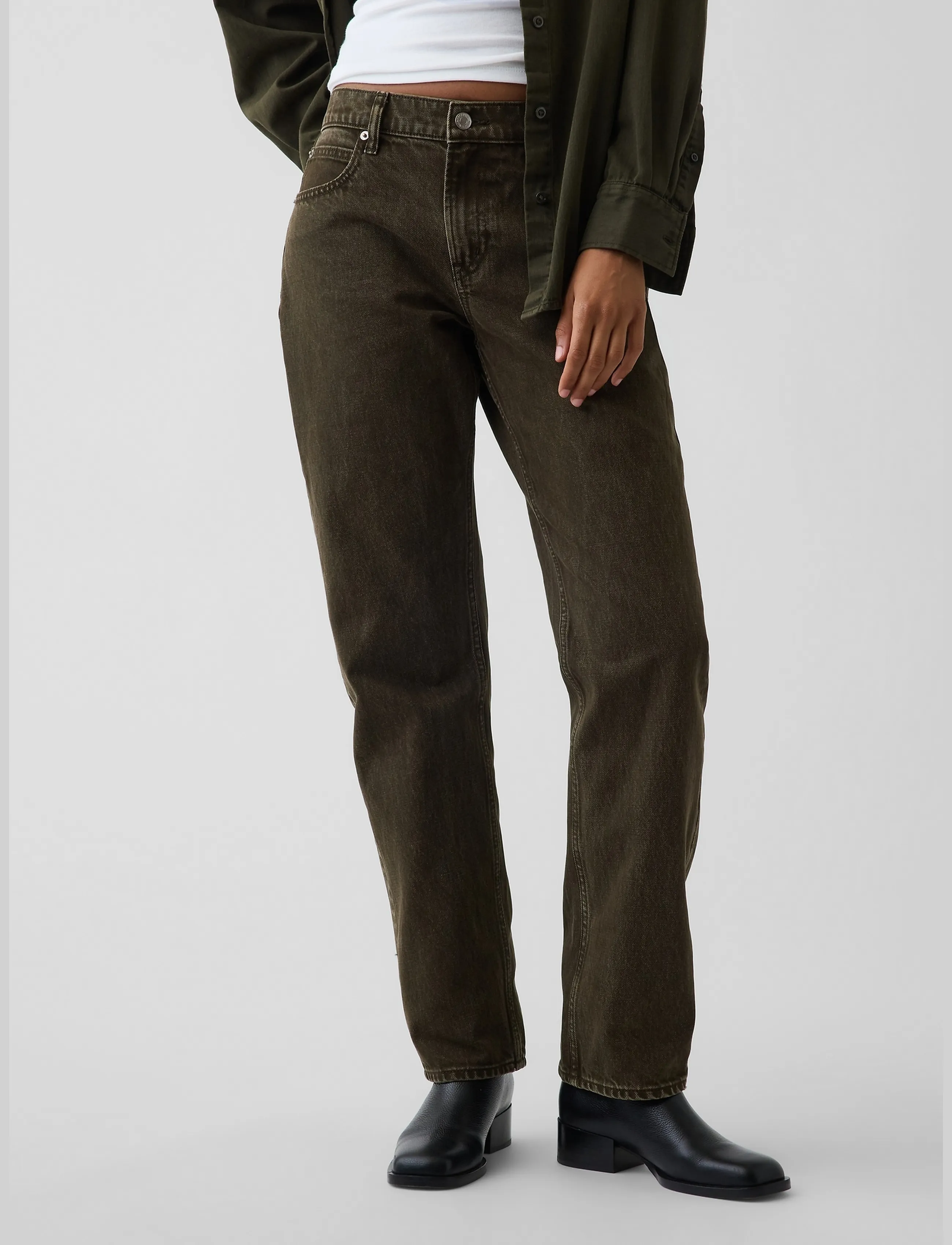 GAP - Mid Rise Straight Taper Jeans - tapered jeans - bamboo - 2
