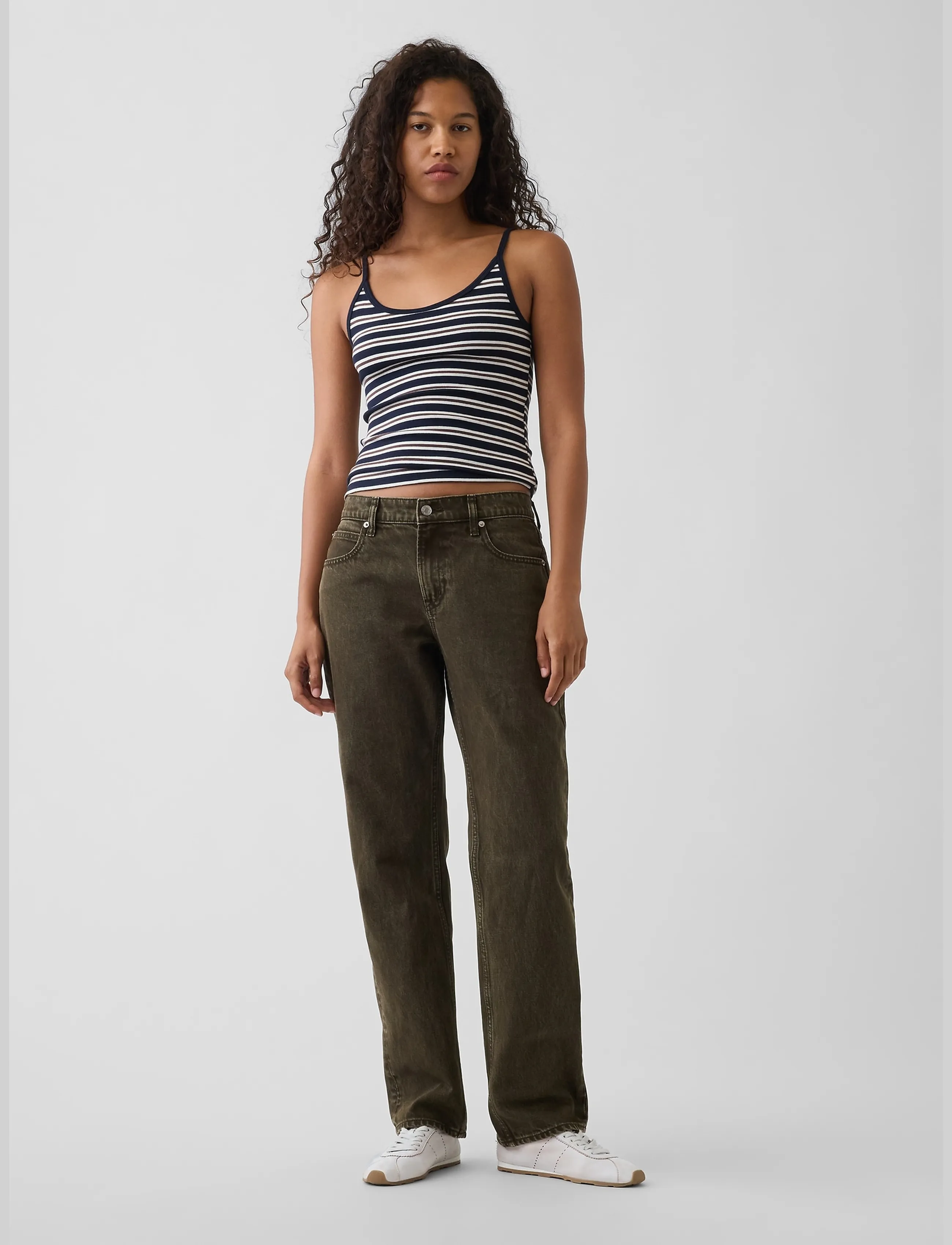GAP - Mid Rise Straight Taper Jeans - tapered jeans - bamboo - 4