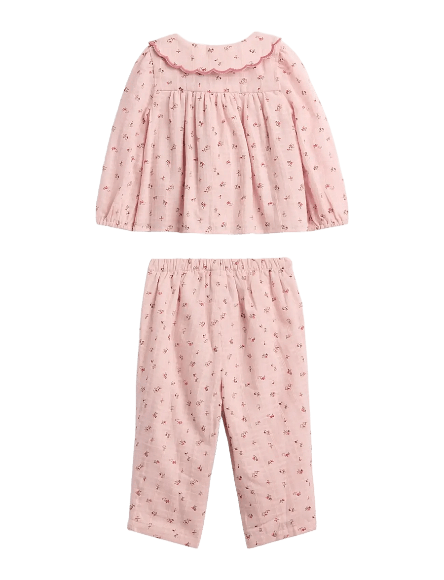GAP - Baby Woven Top And Pants Set - komplektid pikkade varrukatega t-särgiga - pink floral - 1