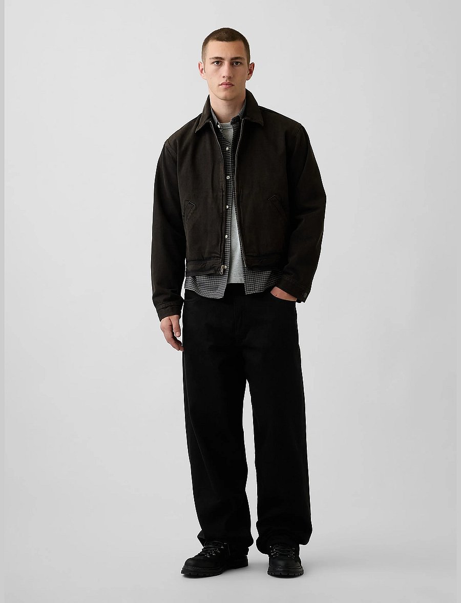 GAP - Relaxed Crop Straight-Hem Oxford Shirt - oxford skjorter - blue grey plaid - 2