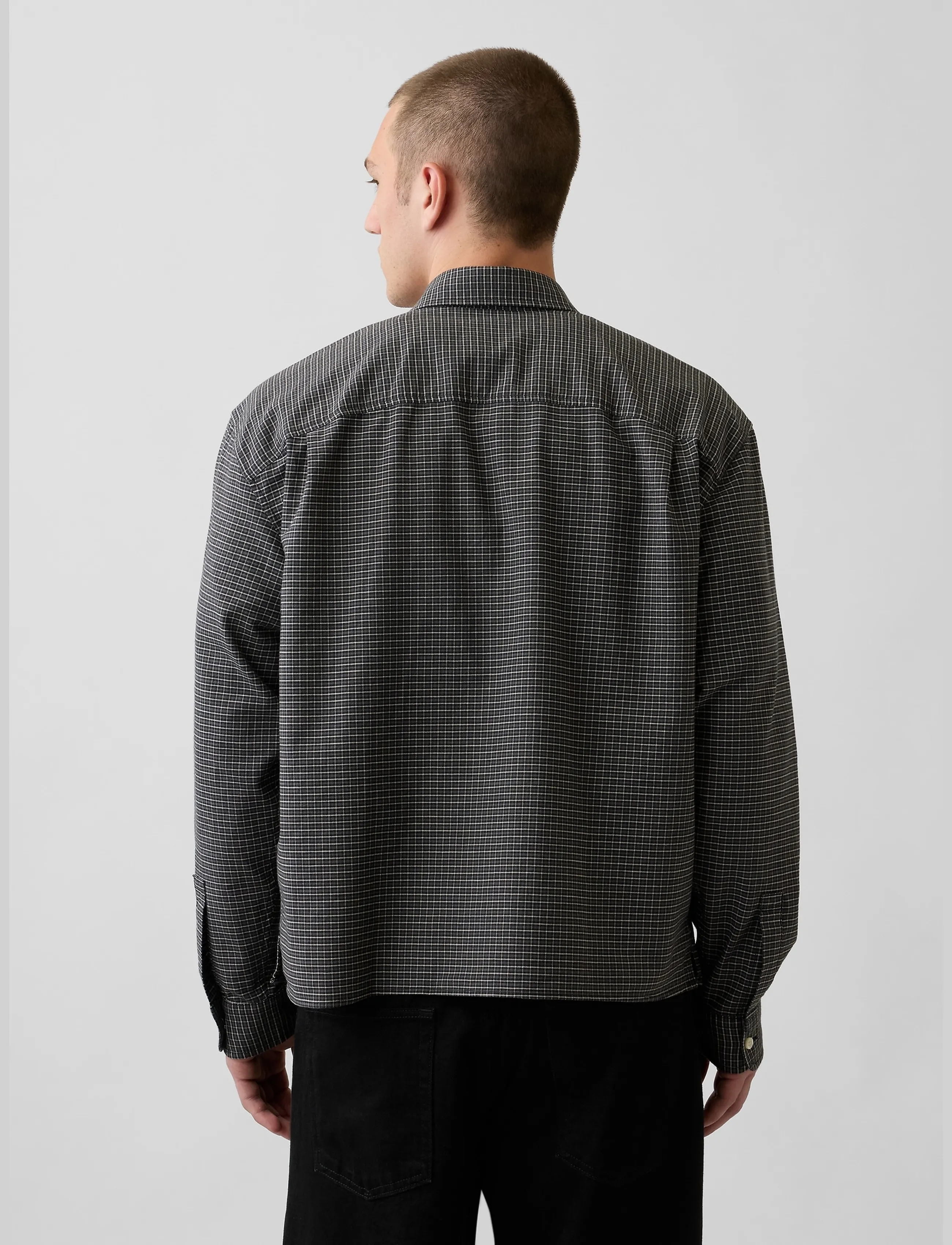 GAP Relaxed Crop Straight-Hem Oxford Shirt oxfordskjortor herr – bild 3