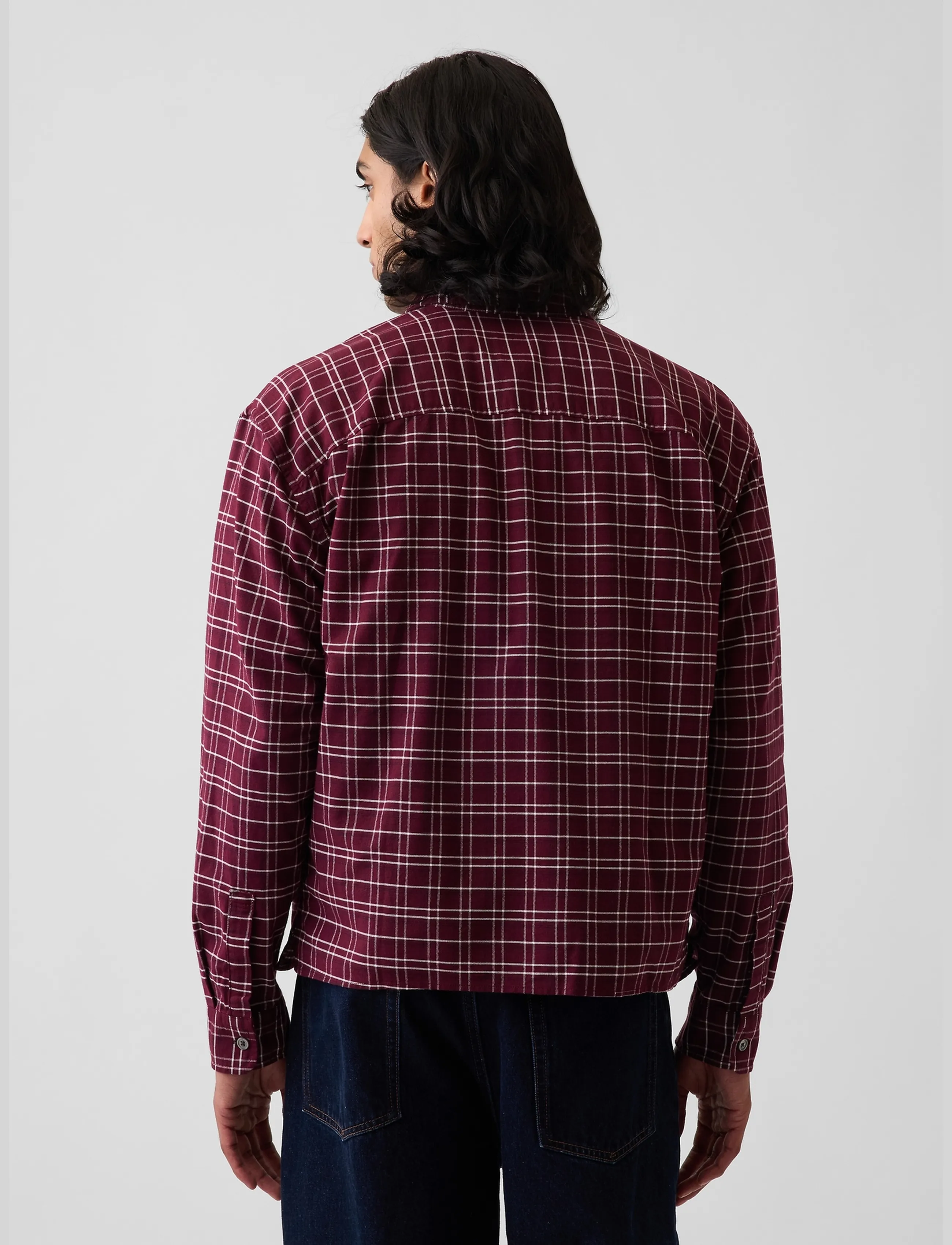 GAP Relaxed Crop Straight-Hem Oxford Shirt oxfordskjortor herr – bild 2