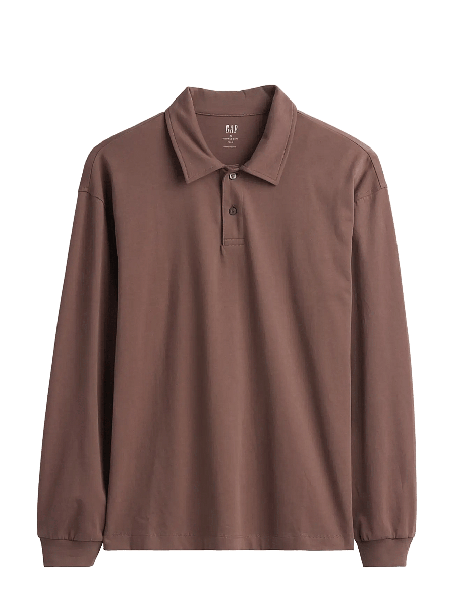 GAP - Vintage Soft Boxy Polo Shirt - amber wood - 1