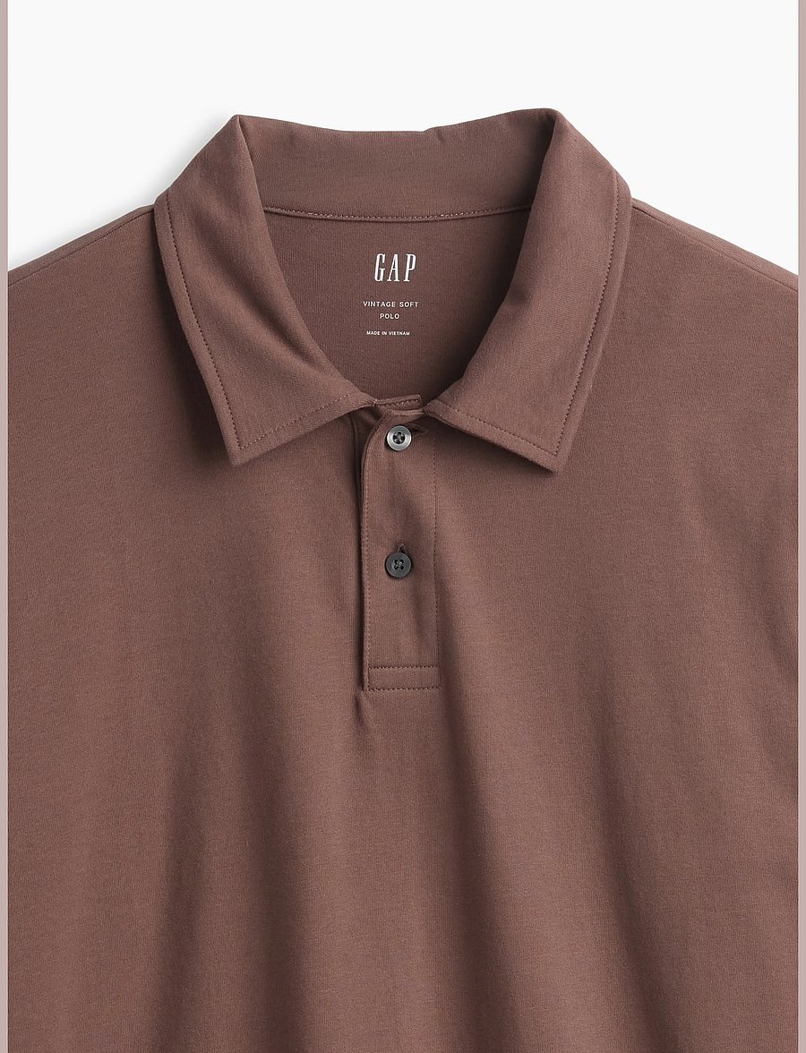 GAP - Vintage Soft Boxy Polo Shirt - amber wood - 4