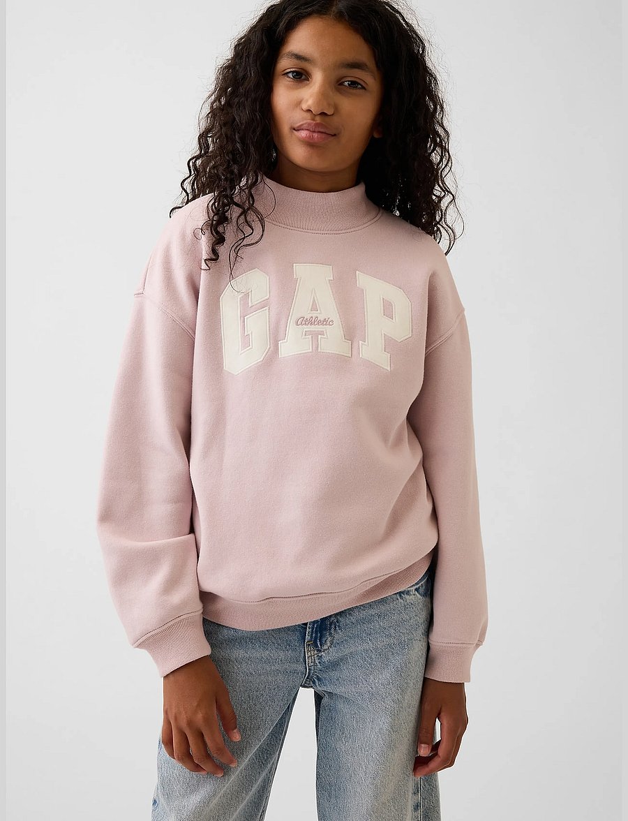 GAP - Kids VintageSoft Oversized Mockneck Logo Sweatshirt - primitive - 0