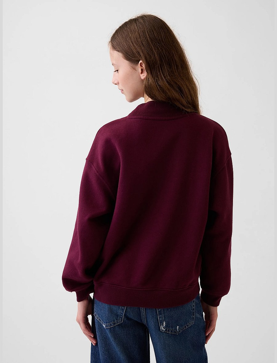 GAP - Kids VintageSoft Oversized Mockneck Logo Sweatshirt - tuscan red - 3