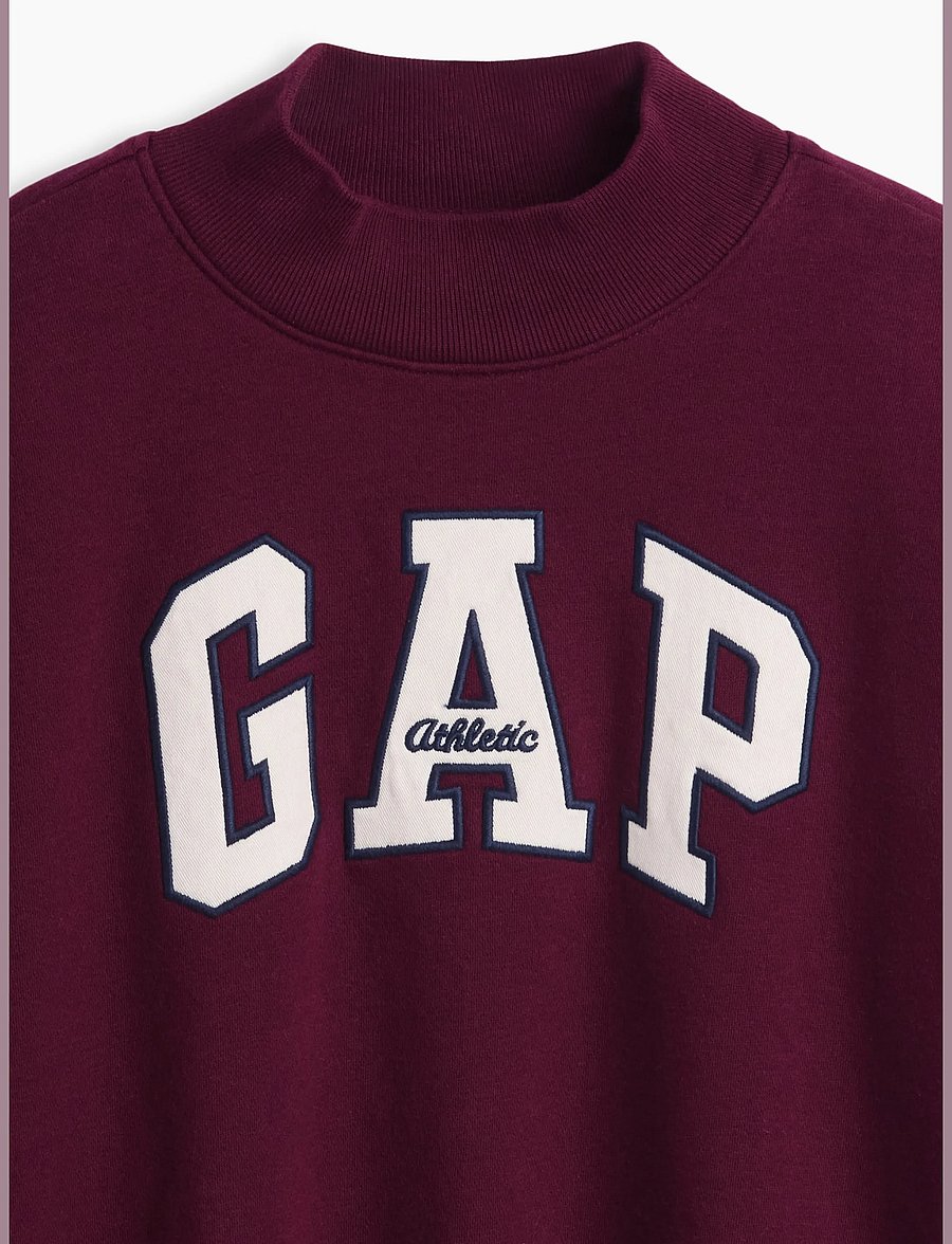 GAP - Kids VintageSoft Oversized Mockneck Logo Sweatshirt - tuscan red - 4