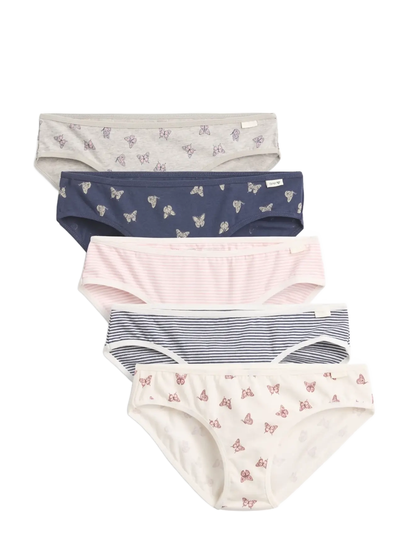 GAP - Kids Organic Stretch Cotton Bikini Briefs (5-Pack) - butterfly blue - 0