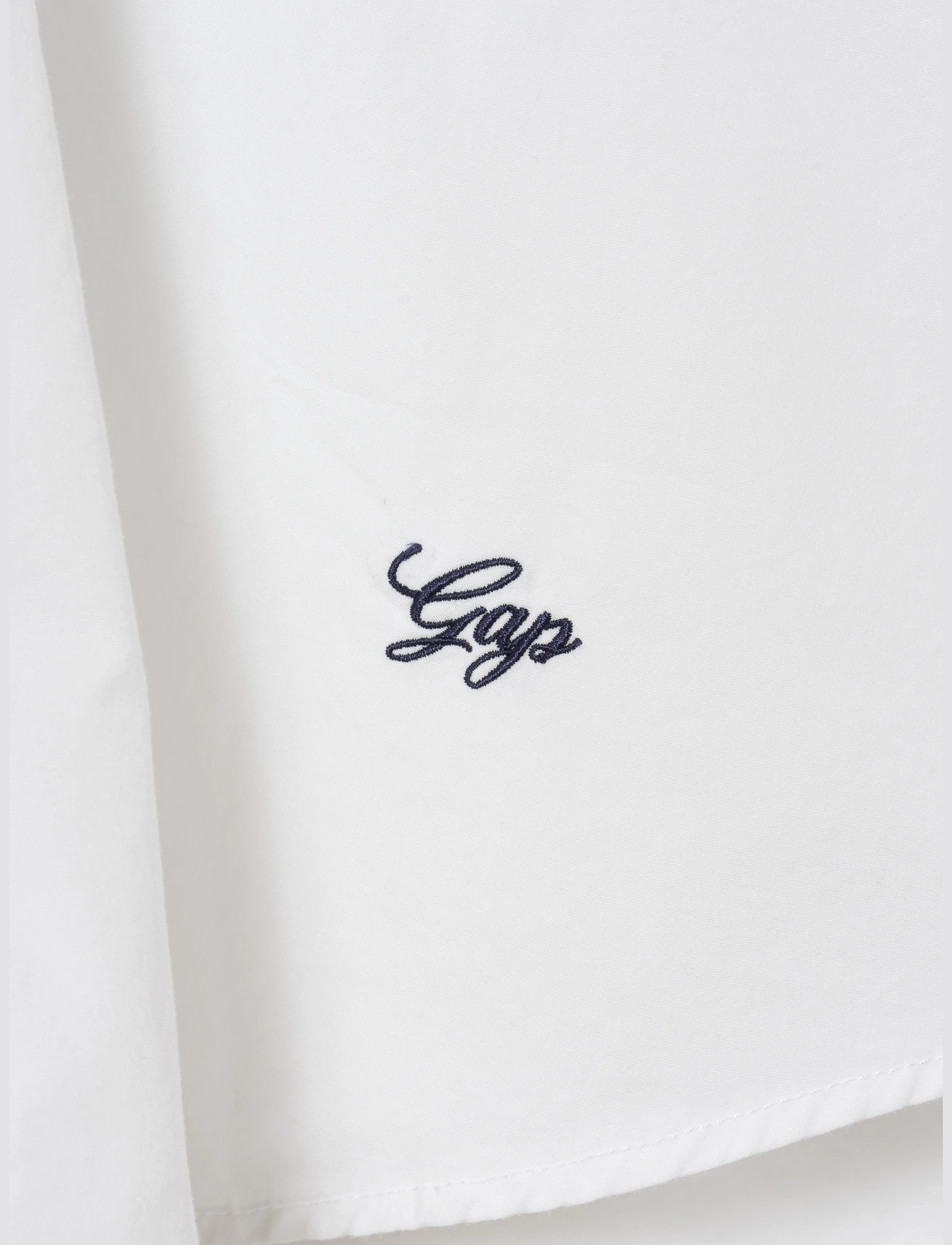 GAP - Organic Cotton Poplin Oversized Crop Shirt - långärmade skjortor - gap logo - 1