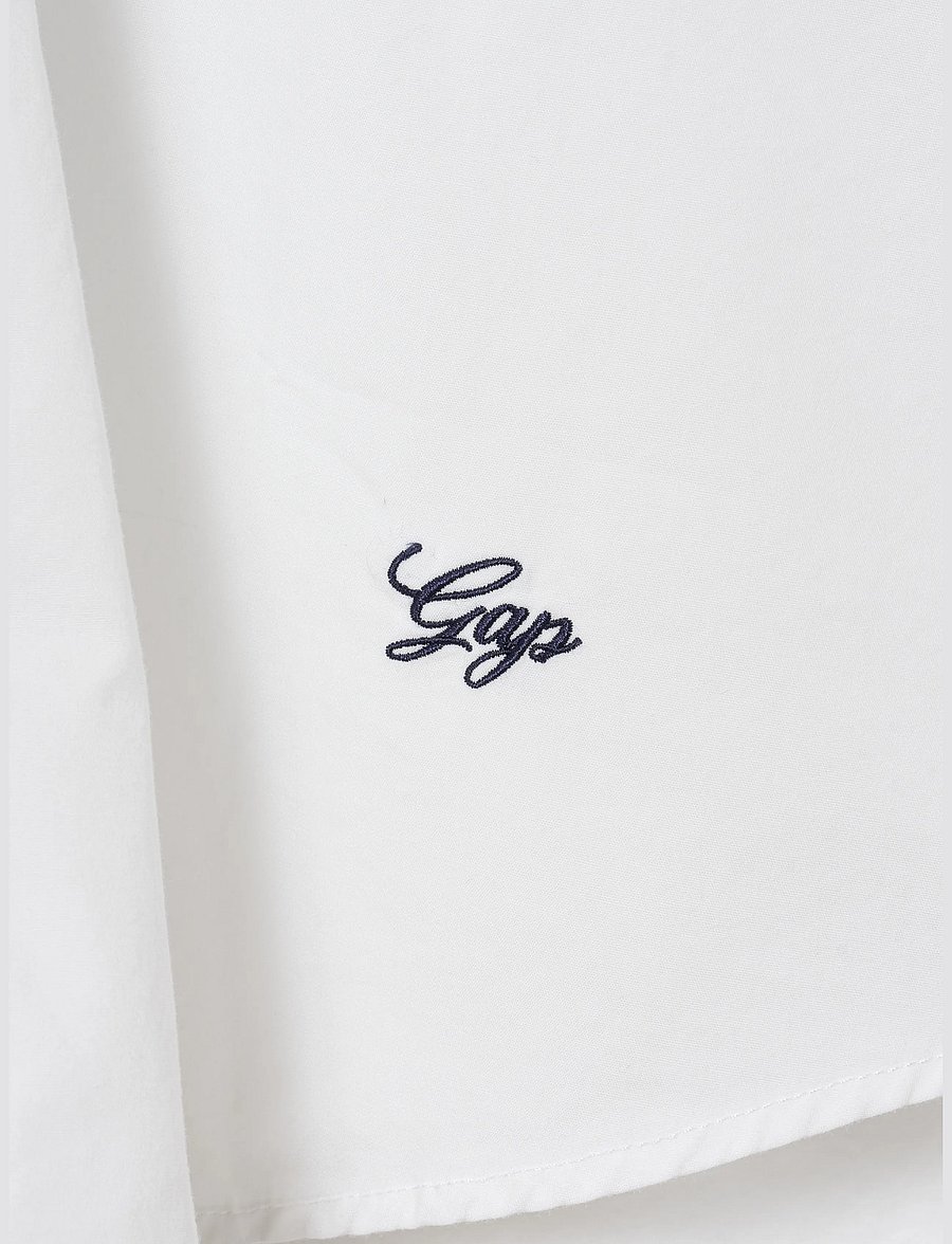 GAP - Organic Cotton Poplin Oversized Crop Shirt - långärmade skjortor - gap logo - 1