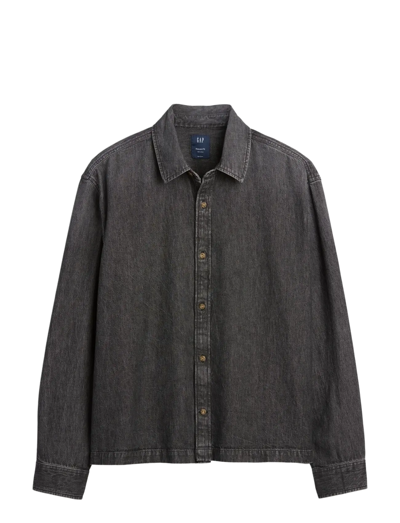 GAP - Denim Relaxed Straight-Hem Shirt from the GAP collection - washed black - 1