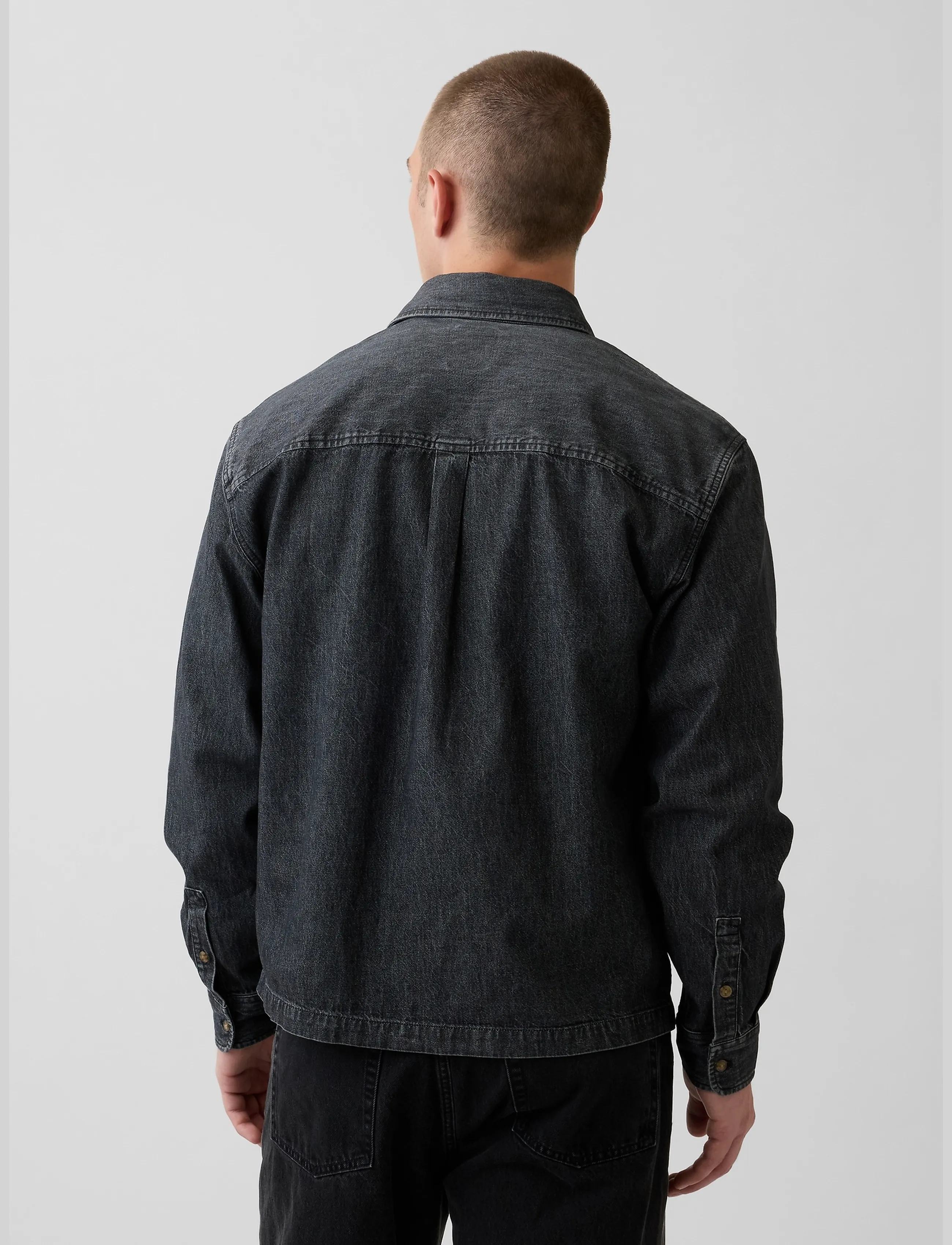 GAP - Denim Relaxed Straight-Hem Shirt from the GAP collection - washed black - 3