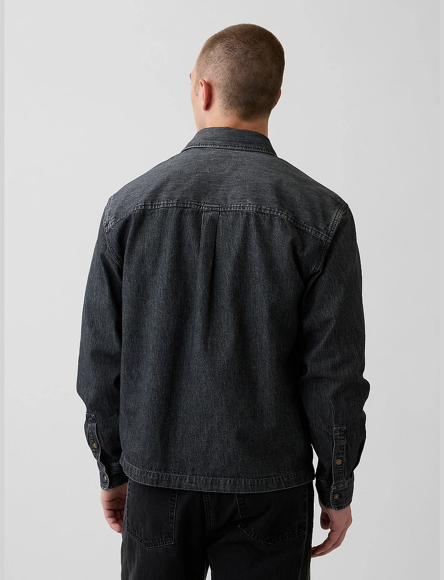 GAP - Denim Relaxed Straight-Hem Shirt from the GAP collection - washed black - 3