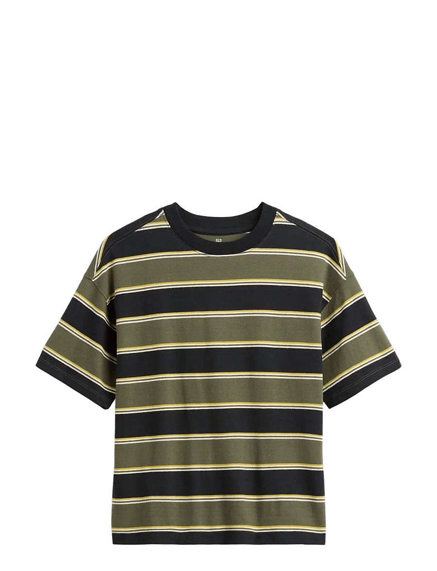 GAP - Kids Heavyweight Oversized T-Shirt from the GAP collection - kurzärmelige - green stripe - 1