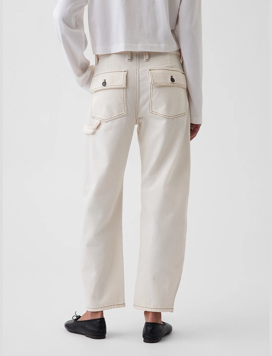 GAP - Mid Rise Barrel Utility Ankle Pants - barrelbyxor - ivory frost - 3