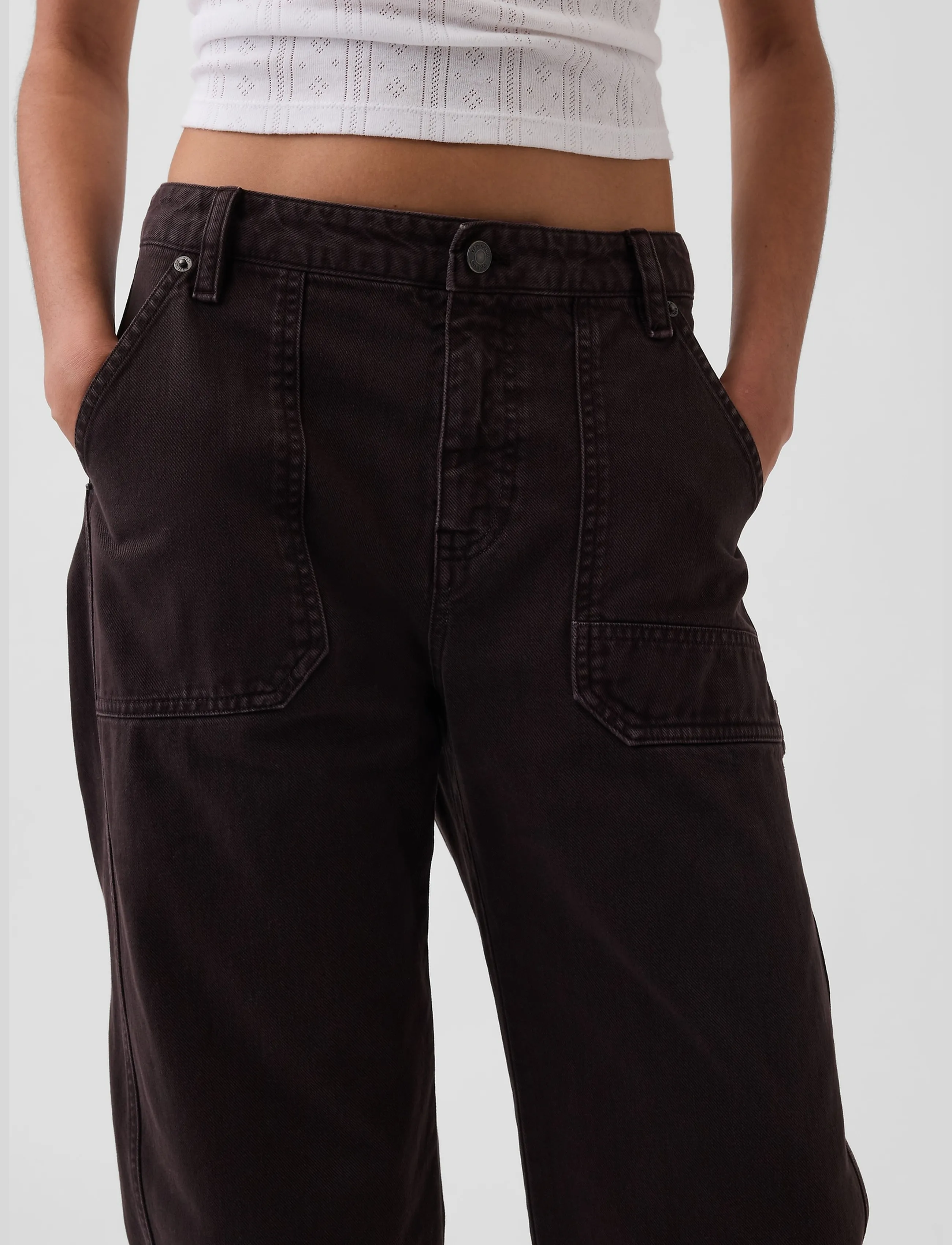 GAP - Mid Rise Barrel Utility Ankle Pants - barrel trousers - terra brown - 5