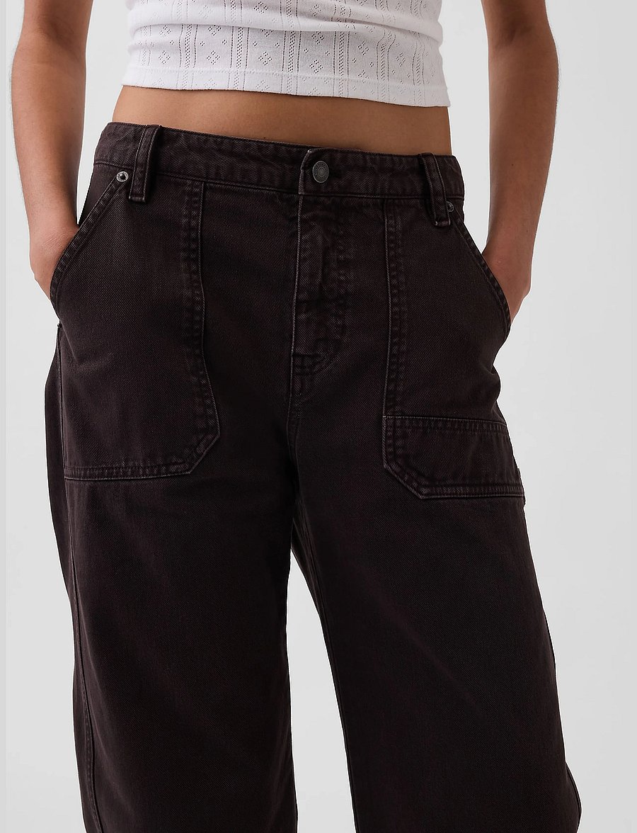 GAP - Mid Rise Barrel Utility Ankle Pants - barrelbyxor - terra brown - 5
