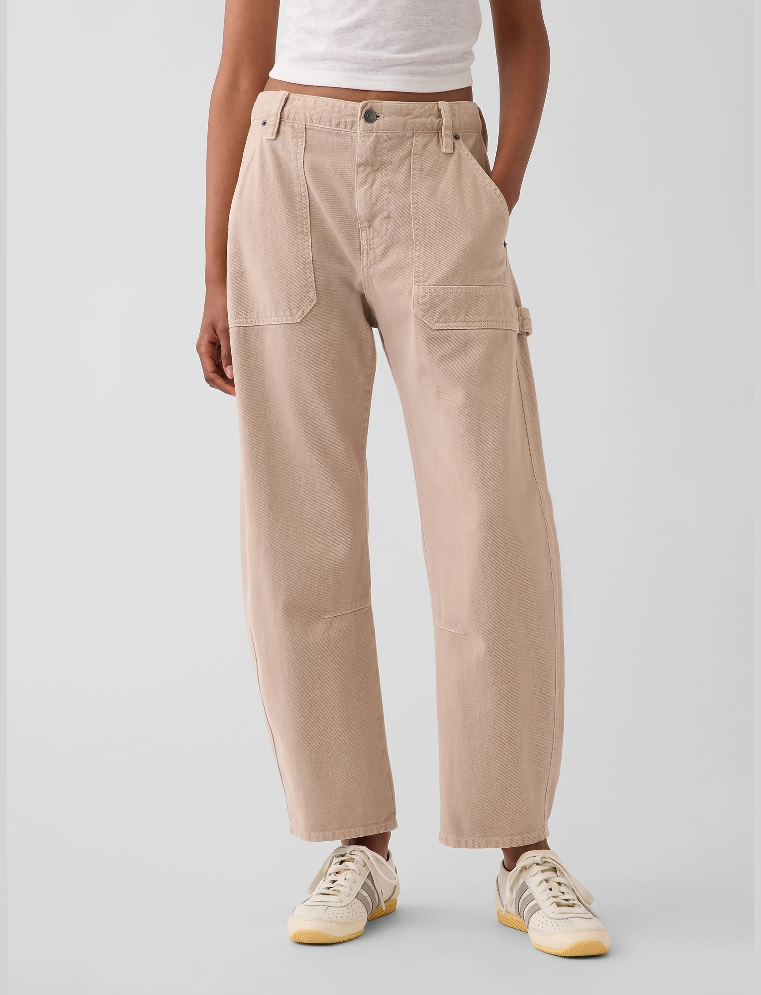 GAP - Mid Rise Barrel Utility Ankle Pants - barrelbyxor - wicker - 2
