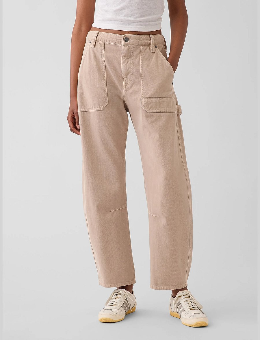 GAP - Mid Rise Barrel Utility Ankle Pants - barrelbyxor - wicker - 2