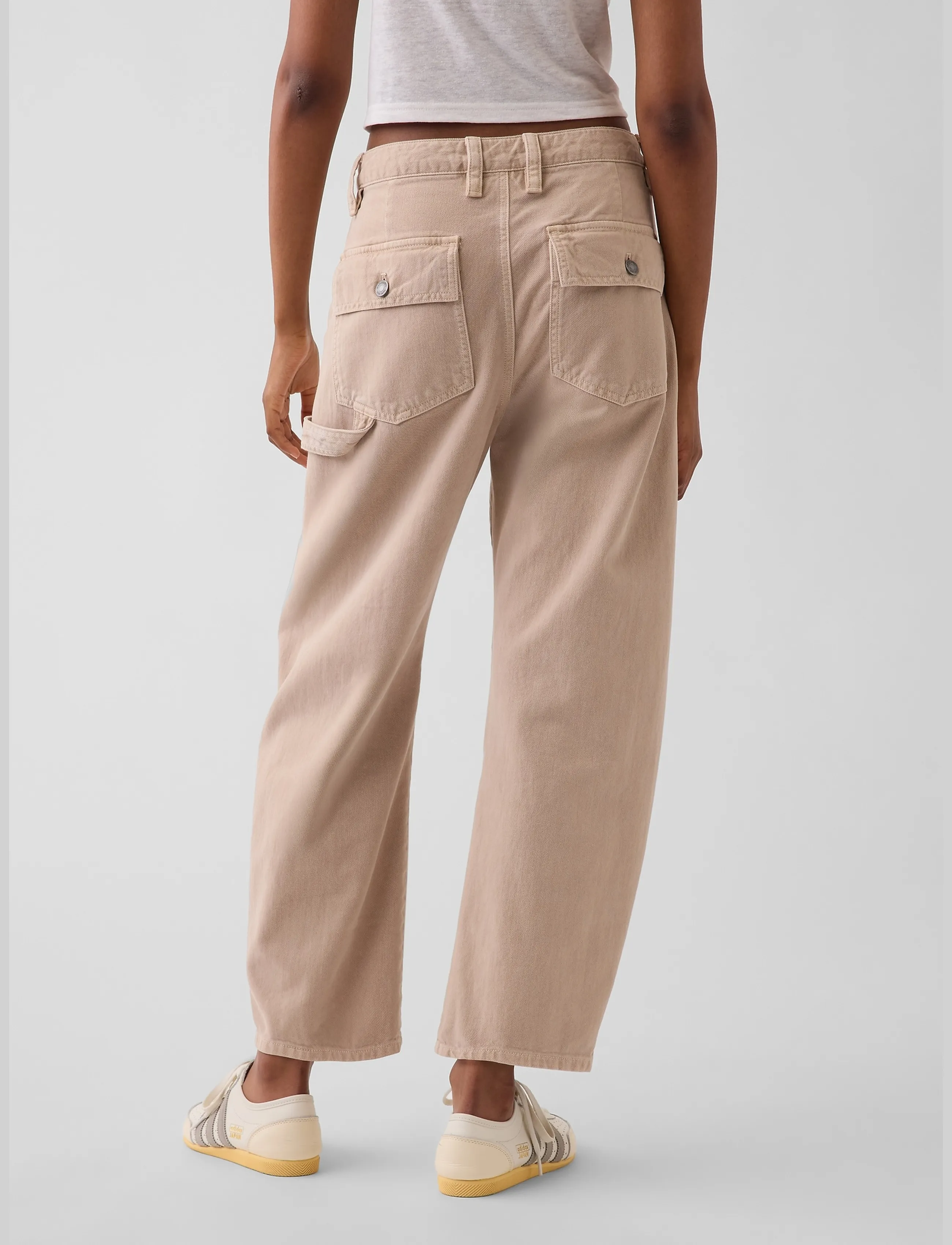 GAP - Mid Rise Barrel Utility Ankle Pants - barrelbyxor - wicker - 4