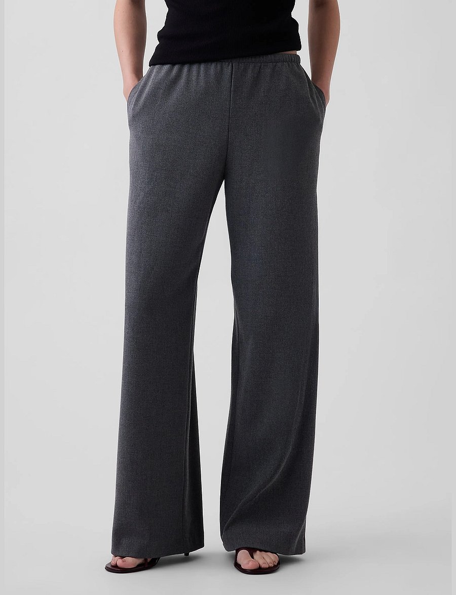GAP - Wide Leg Twill Bottoms from the GAP collection - hosen mit weitem bein - b65 dark heather grey - 2