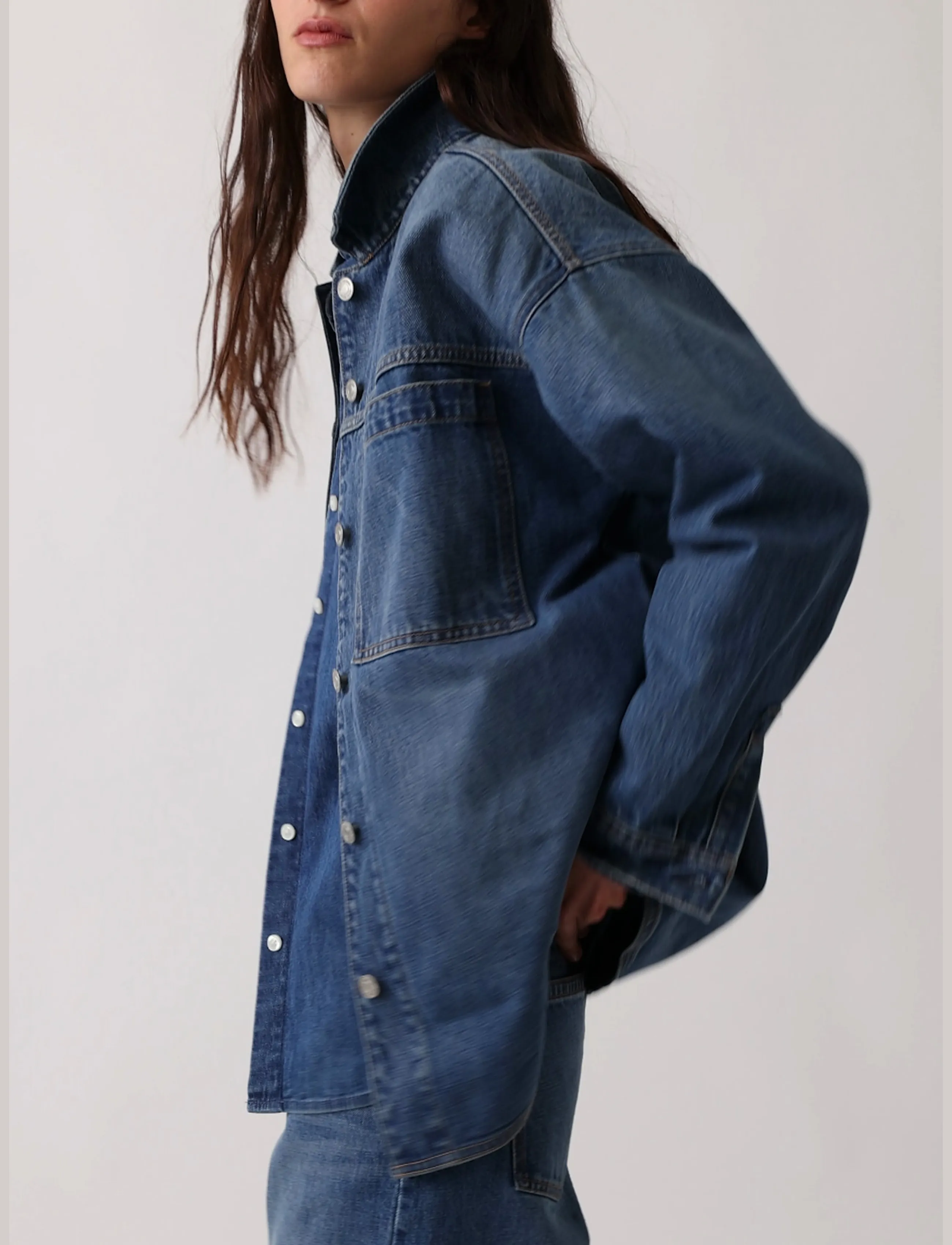 GAP - Denim Oversized Shirt Jacket from the GAP collection - medium wash - 5
