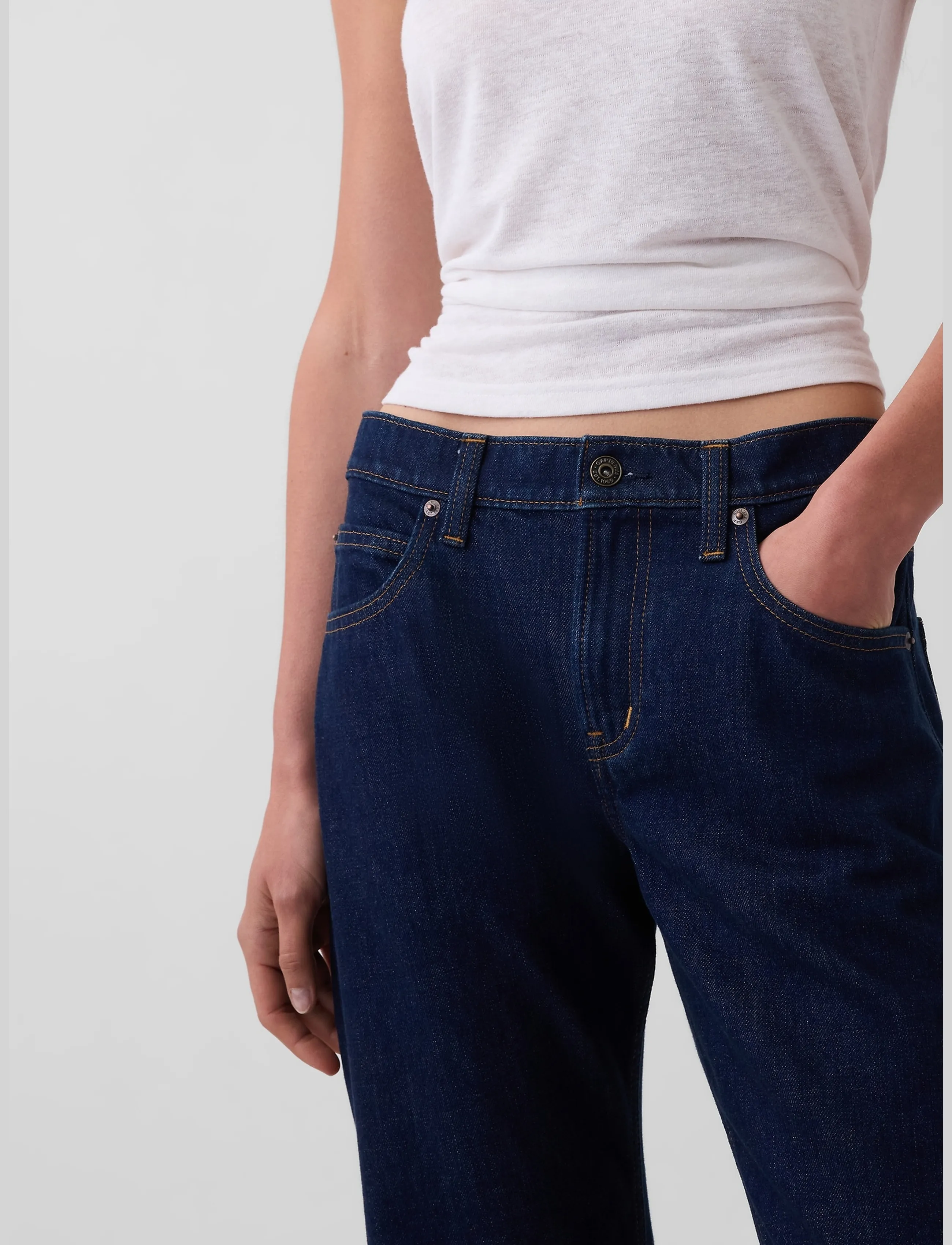 GAP - Mid Rise Straight Taper Jeans - tapered jeans - rinse wash - 5