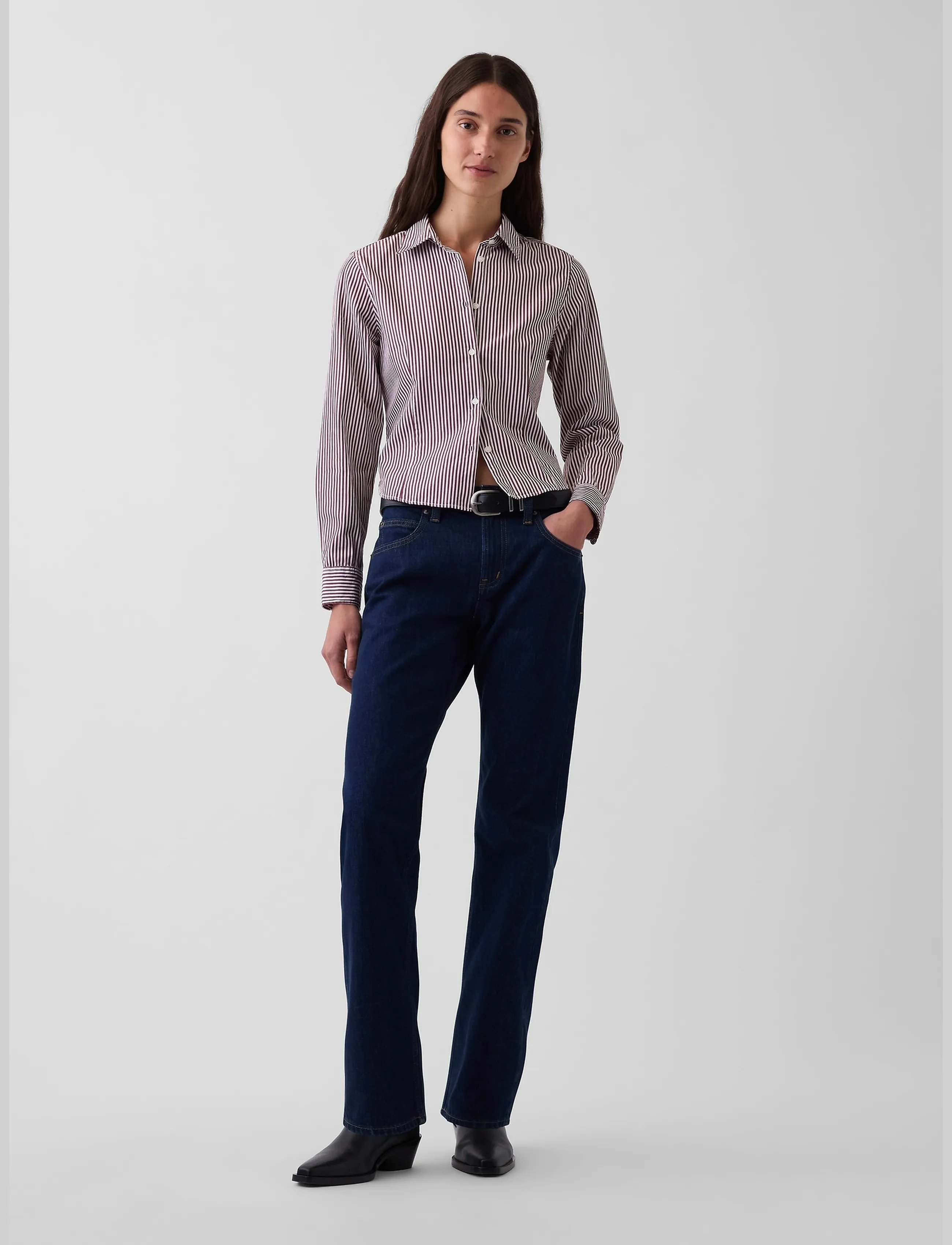 GAP Mid Rise Straight Taper Jeans dam – bild 6