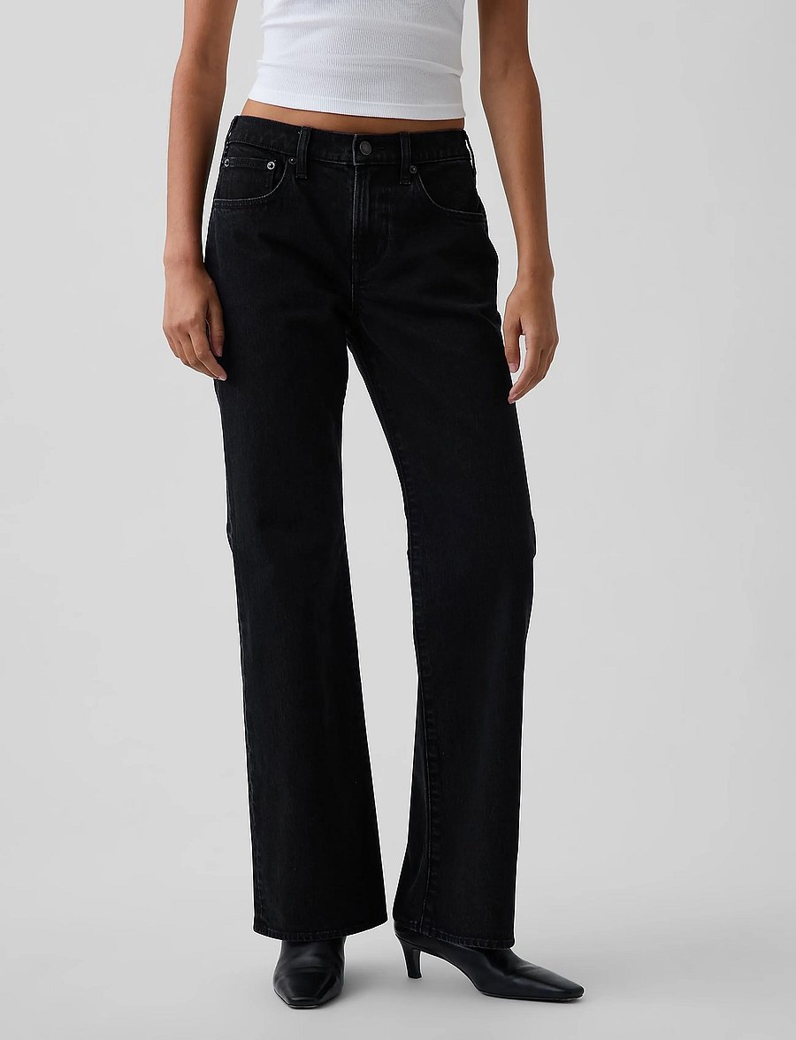 GAP - Mid-Rise Relaxed Flare Jeans from the GAP collection - alt laiad teksad - black wash - 0