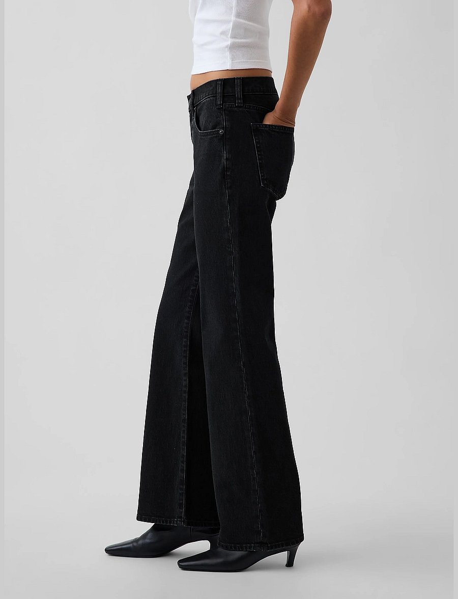 GAP - Mid-Rise Relaxed Flare Jeans from the GAP collection - alt laiad teksad - black wash - 2