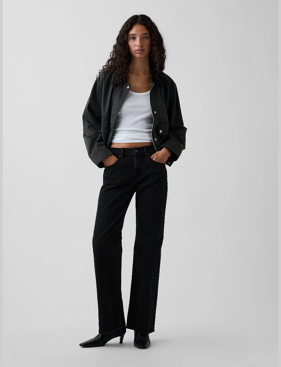 GAP - Mid-Rise Relaxed Flare Jeans from the GAP collection - alt laiad teksad - black wash - 5