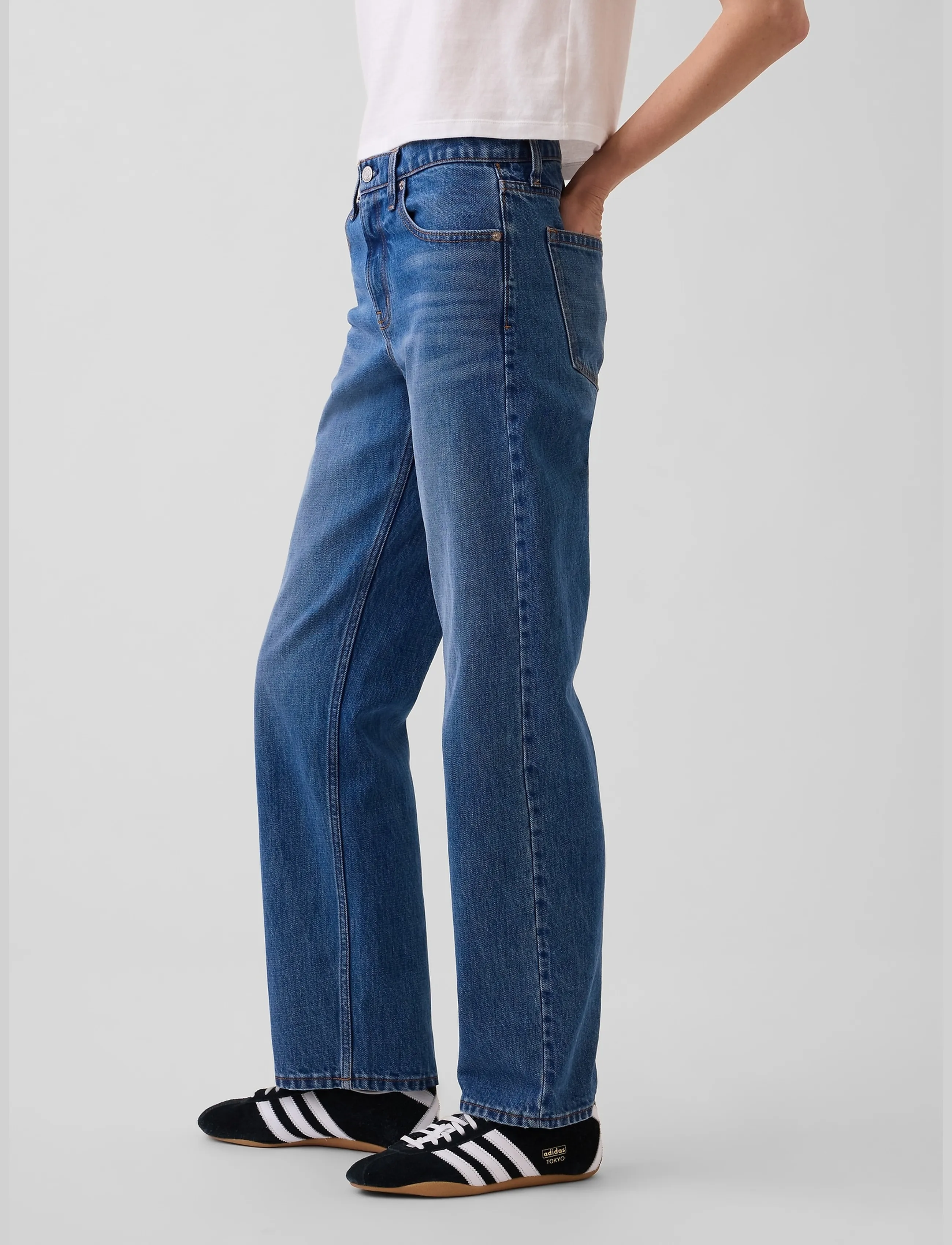 GAP Mid Rise Straight Taper Jeans dam – bild 7
