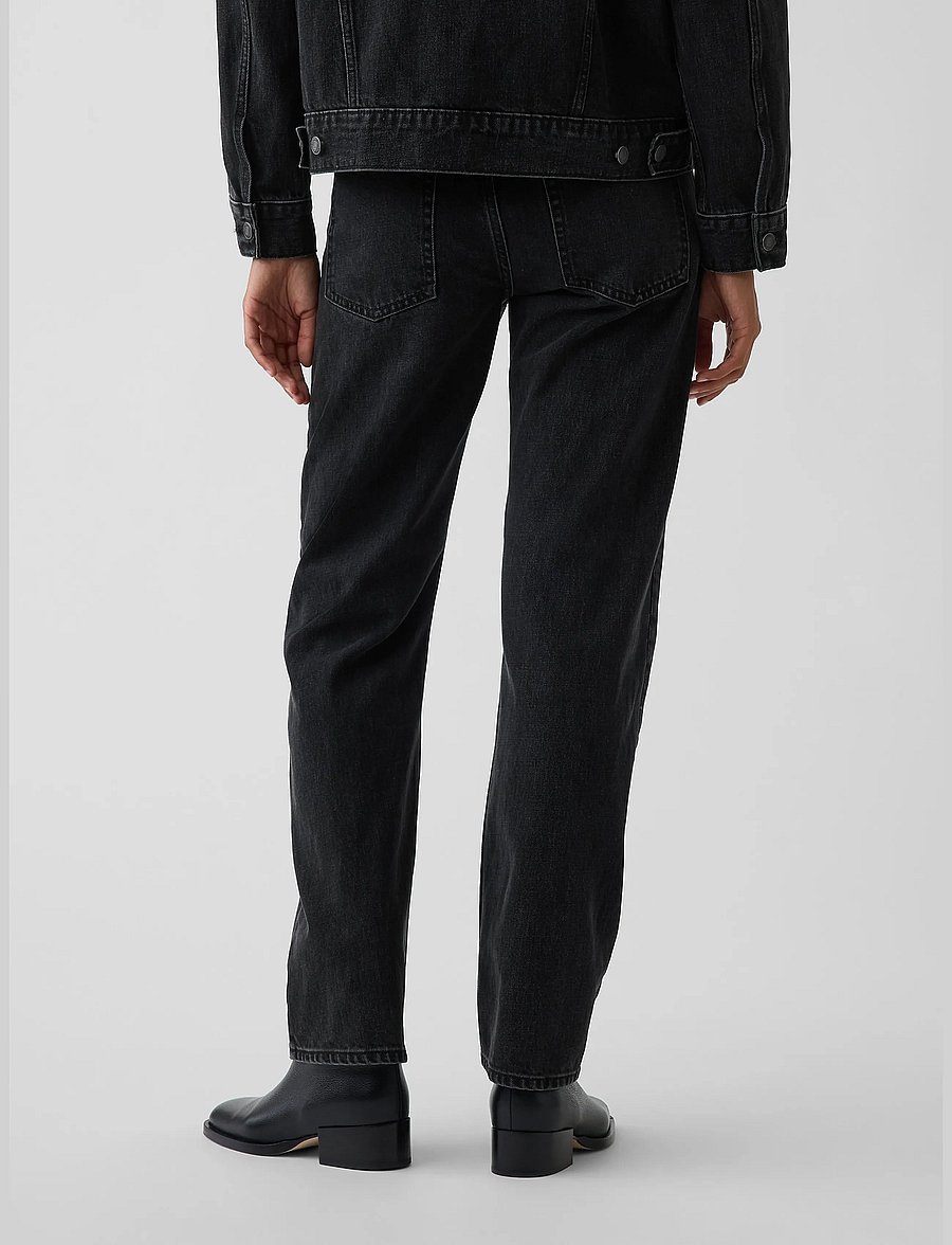 GAP - Mid Rise Straight Taper Jeans - alt kitsenevad teksad - black wash - 4