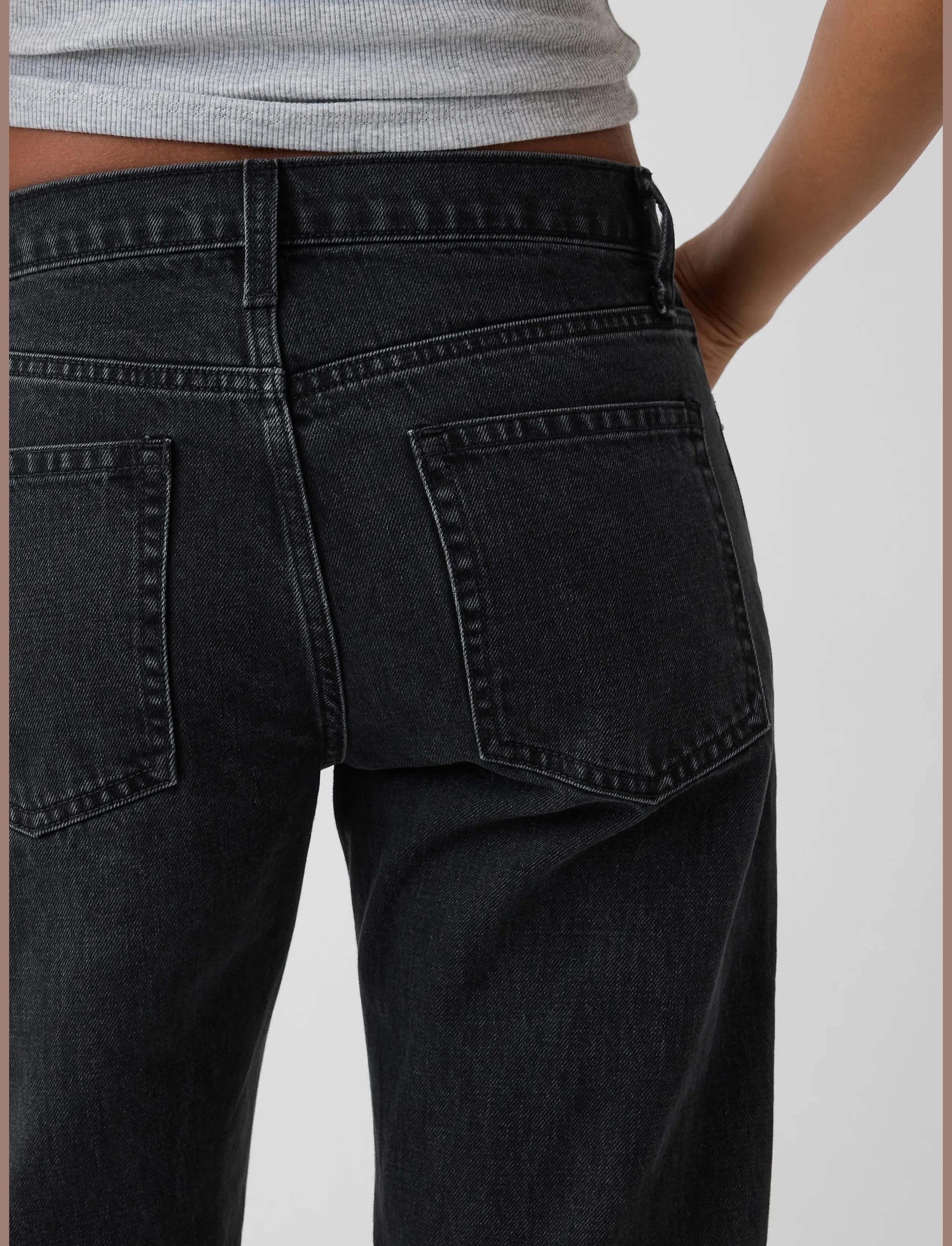 GAP - Mid Rise Straight Taper Jeans - tapered jeans - black wash - 5