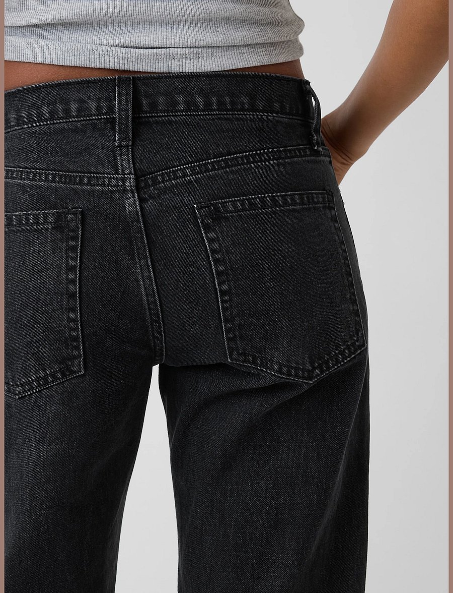 GAP - Mid Rise Straight Taper Jeans - alt kitsenevad teksad - black wash - 5